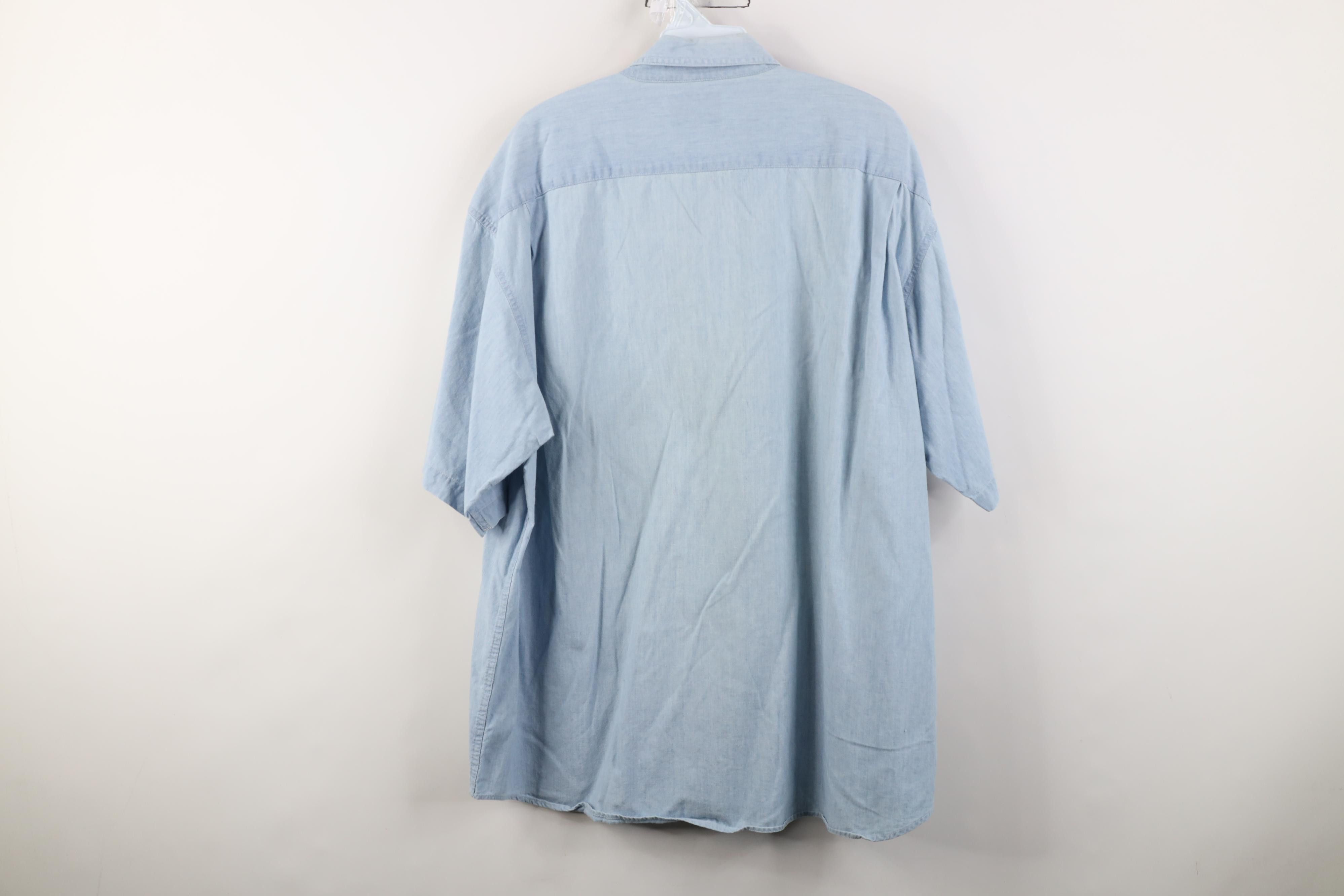 Vintage Vintage 90s Streetwear Short Sleeve Button Down Shirt Blue Size US XL / EU 56 / 4 - 14 Thumbnail