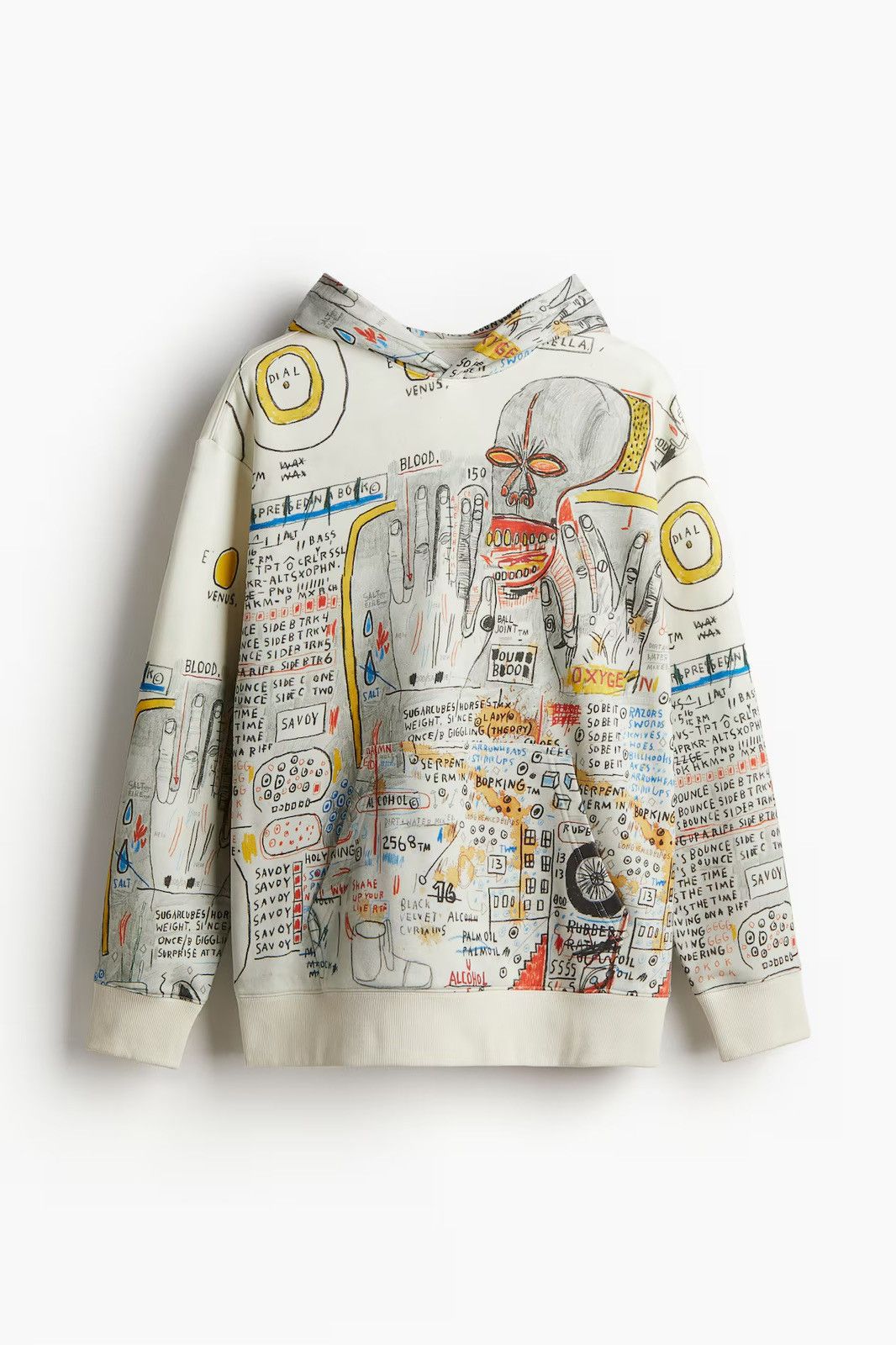 H&M × Jean-Michel Basquiat × Who Decides War WHO DECIDES WAR x BASQUIAT x H&M RELAXED FIT COTTON HOODIE Size US S / EU 44-46 / 1 - 8 Thumbnail
