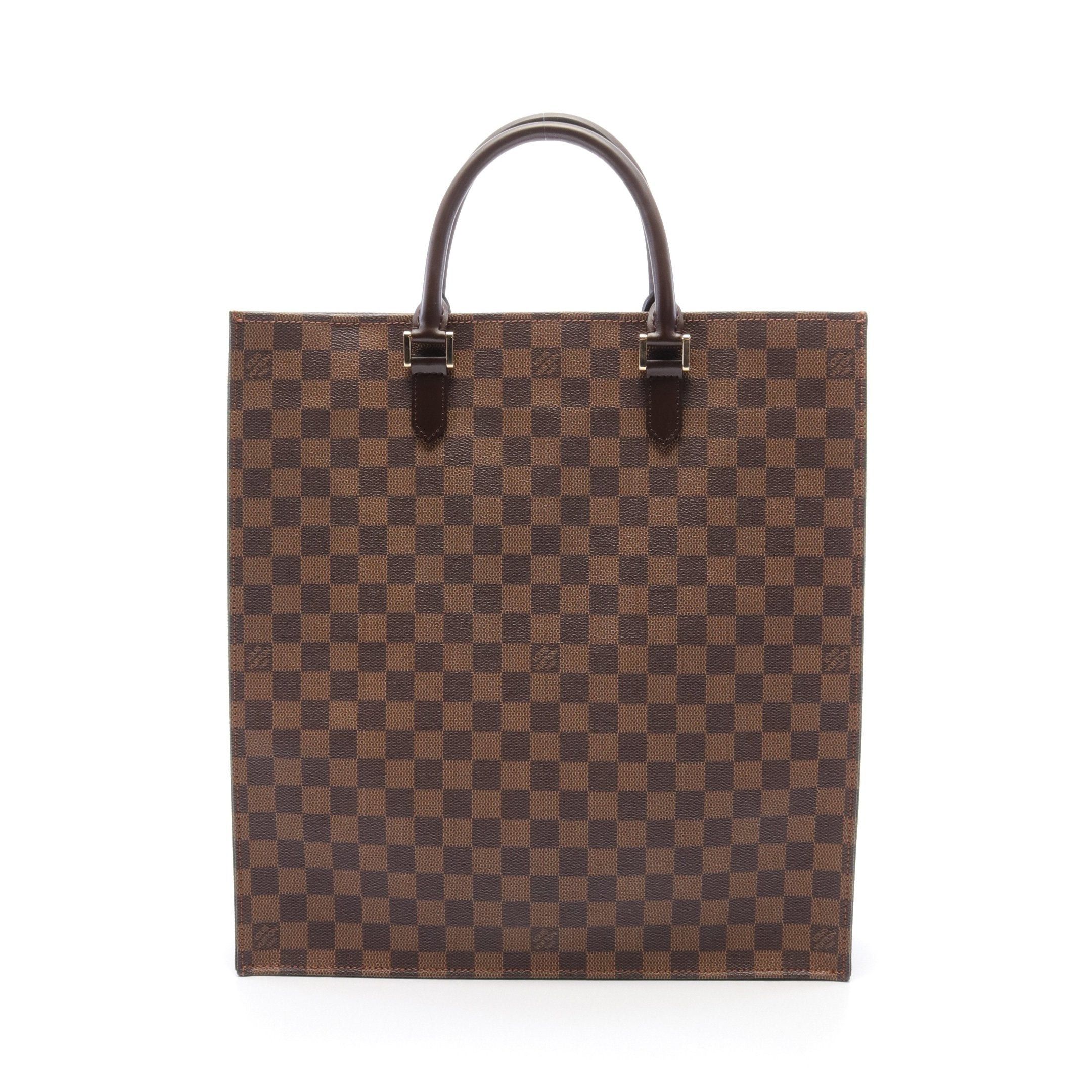 Louis Vuitton Louis Vuitton Sac Plat Damier Ebene Handbag Tote Bag Leather Brown Size ONE SIZE - 1 Thumbnail