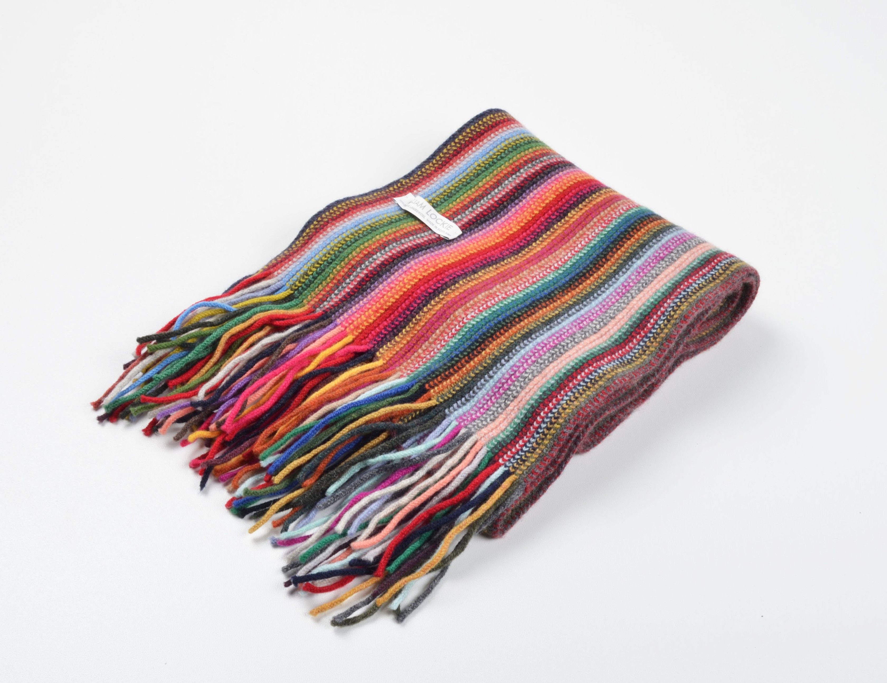 William Lockie William Lockie 100% Lambswool Rainbow Chunky Knit Scarf Size ONE SIZE - 1 Thumbnail
