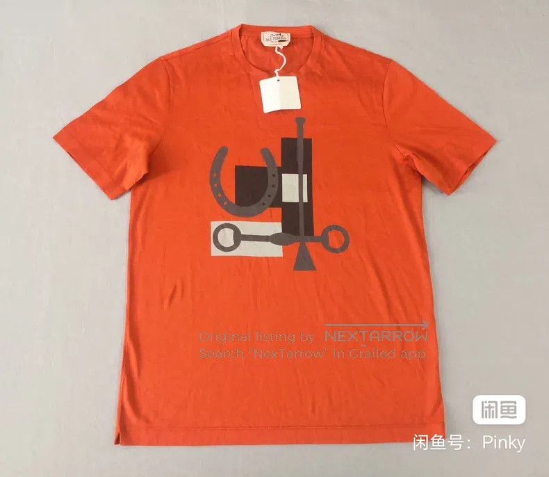 Hermes Hermes Short-sleeved t-shirt, orange, printed pattern Size US XS / EU 42 / 0 - 1 Thumbnail