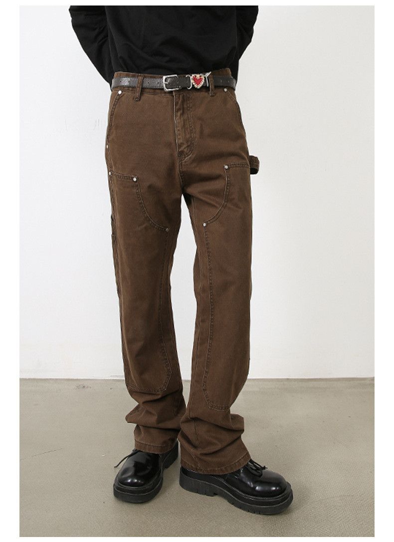Japanese Brand Retro men's fashion brand loose washed casual cargo jeans Size US 34 / EU 50 - 3 Thumbnail
