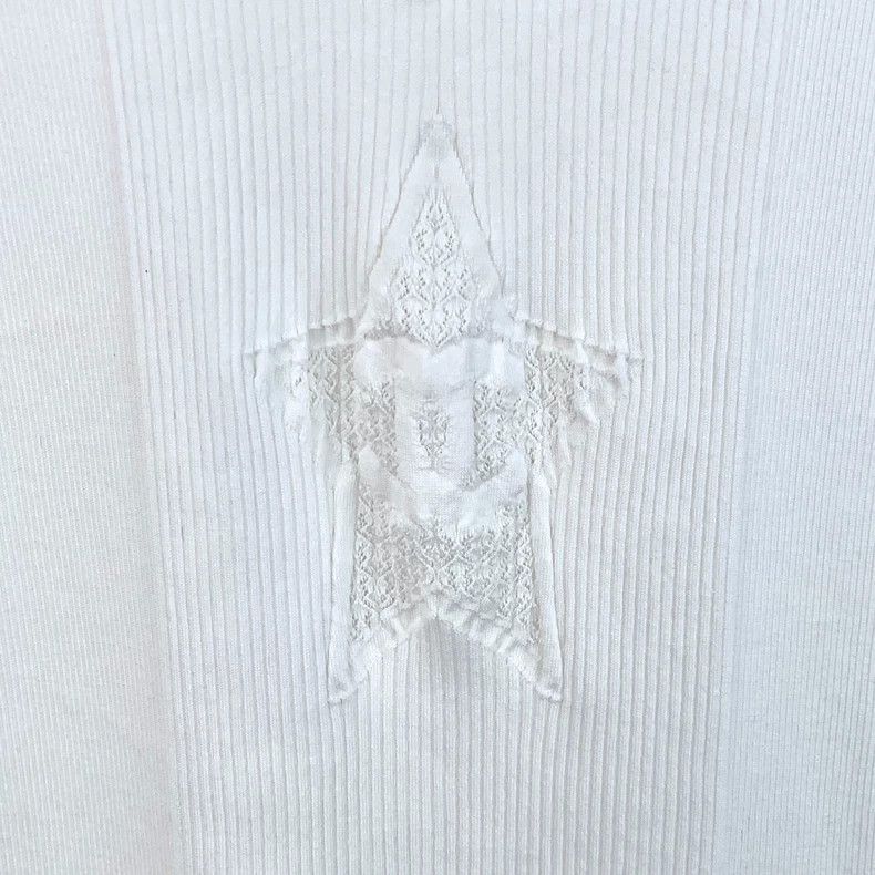 Chanel Chanel White five-pointed star lace hollow cotton round-nec Size M / US 6-8 / IT 42-44 - 4 Thumbnail