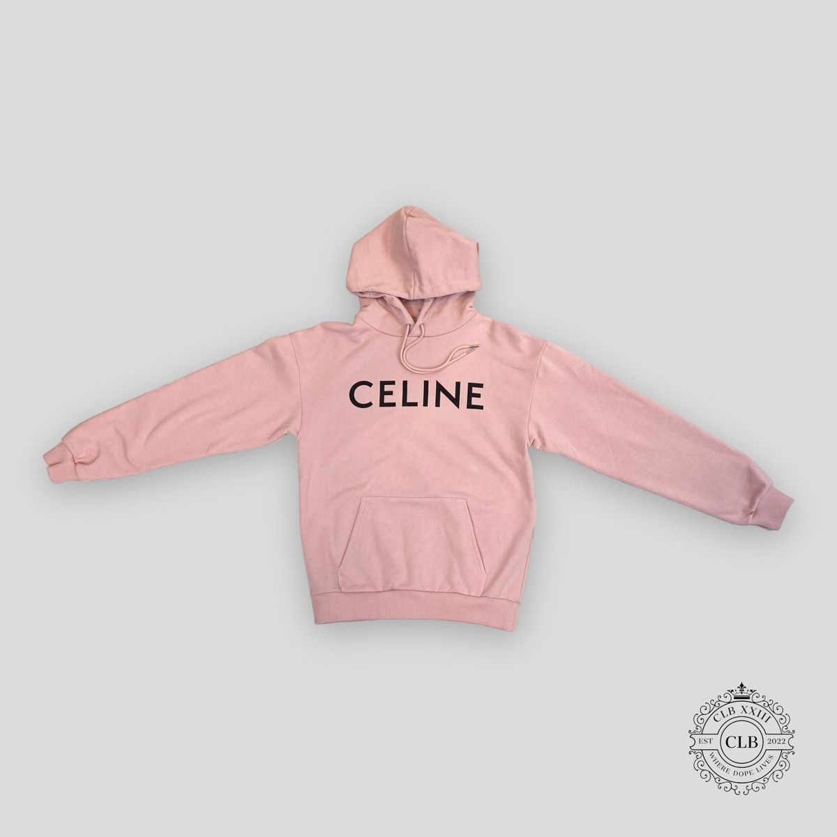 image of Celine Homme Logo Hoodie - Pink, Men's (Size XS)