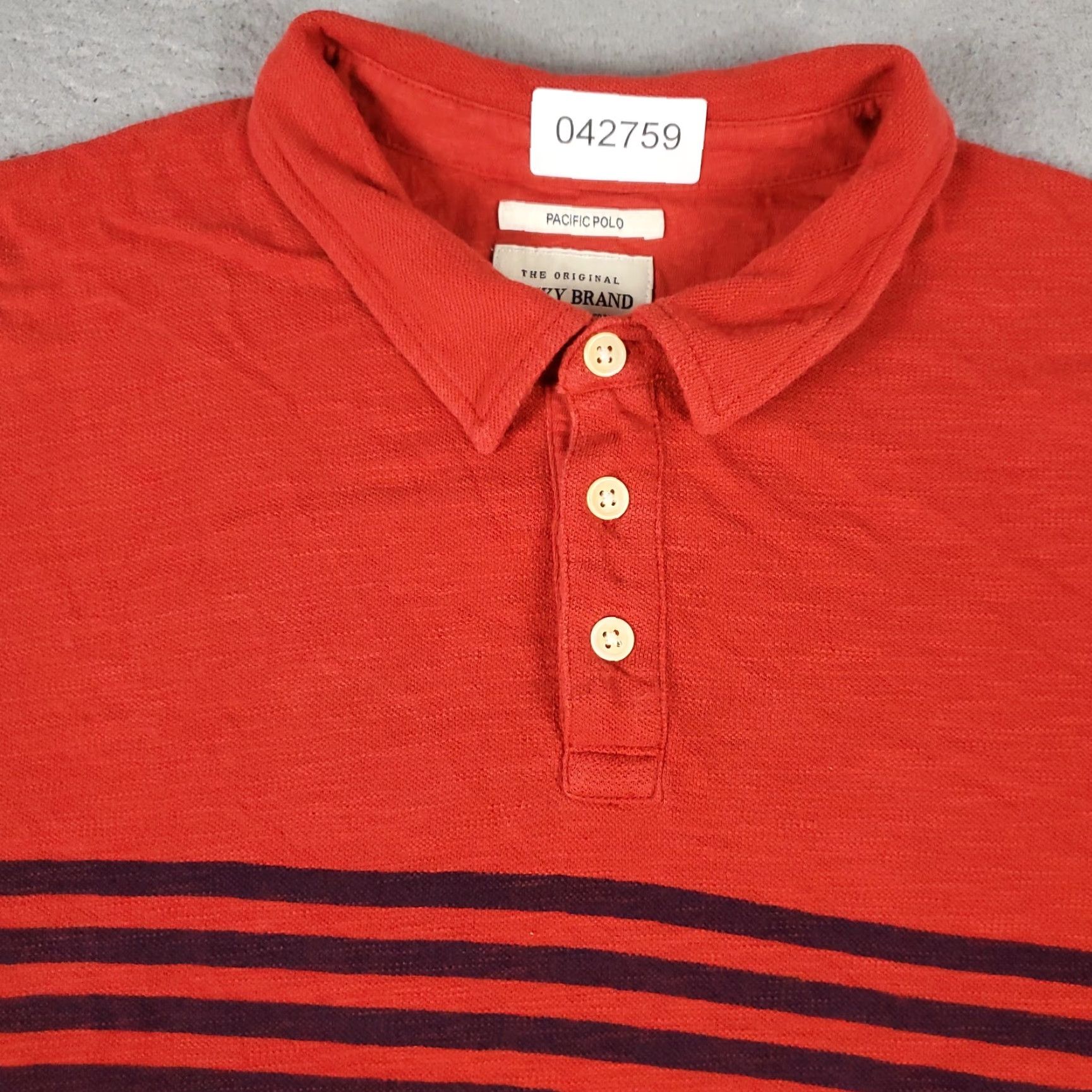 Lucky Brand Lucky Brand Polo Shirt Mens XL Red Solid Short Sleeve Button Collar Classic Casual Polo Men XL Red Adjusted for Wear, Hole on Sleeve - No Graphic Size US XL / EU 56 / 4 - 2 Thumbnail