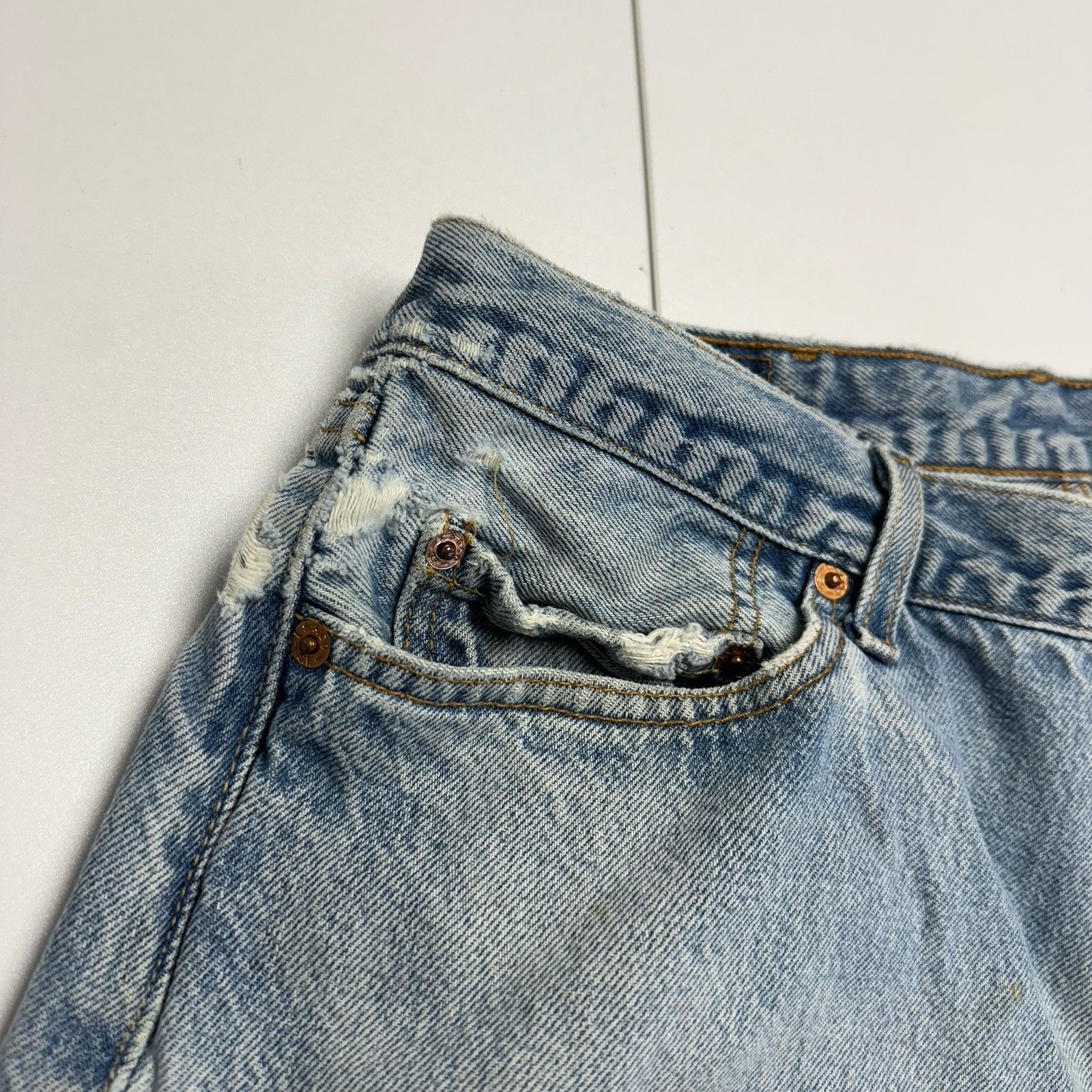 Levi's Levi's 501xx Jeans Mens Size 38x36 (32x30.5) Light Wash Deni Size US 38 / EU 54 - 4 Thumbnail
