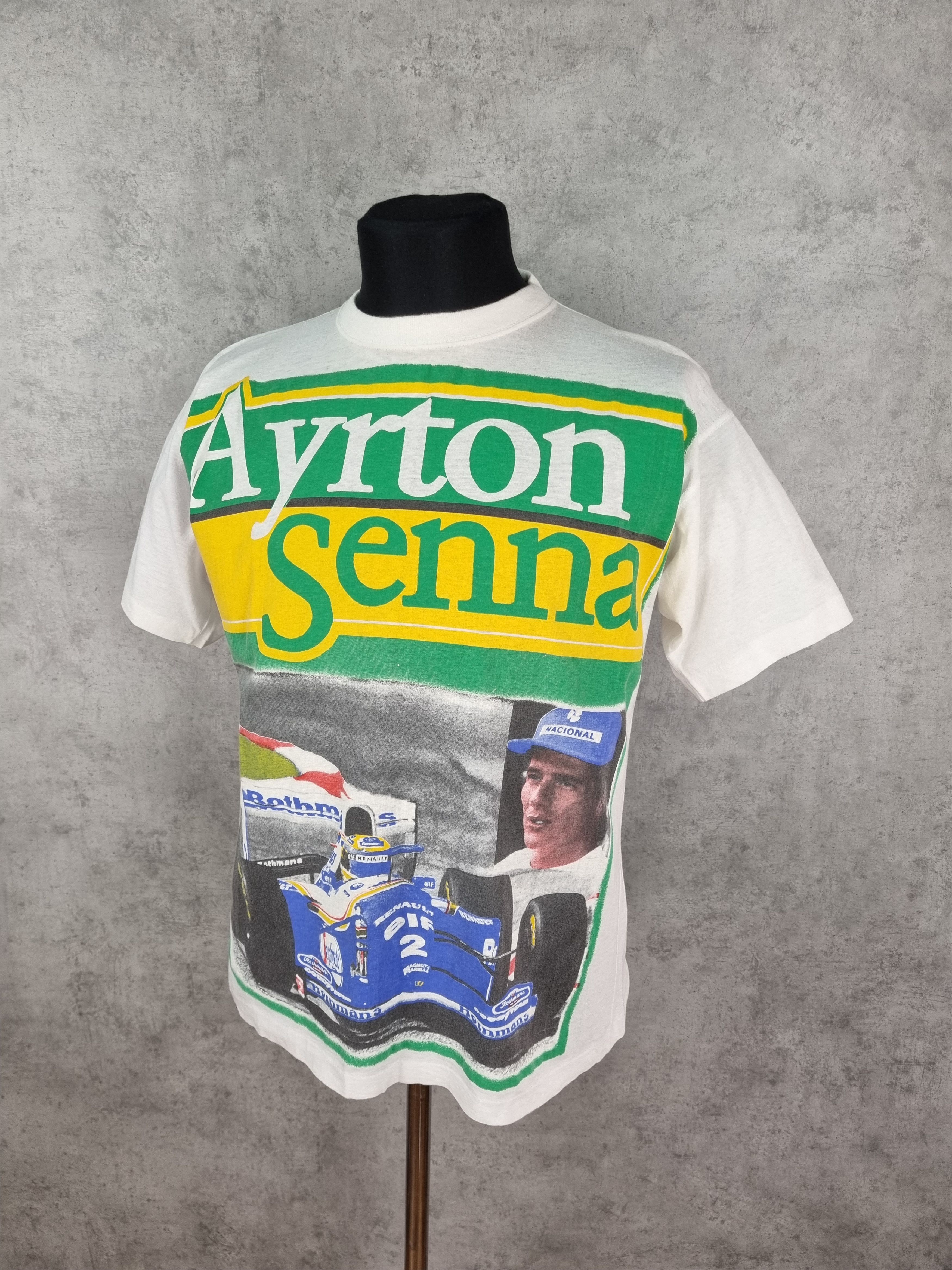 Vintage Single Stitch Ayrton Senna Rothmans Racing Tee Shirt Size US L / EU 52-54 / 3 - 3 Thumbnail
