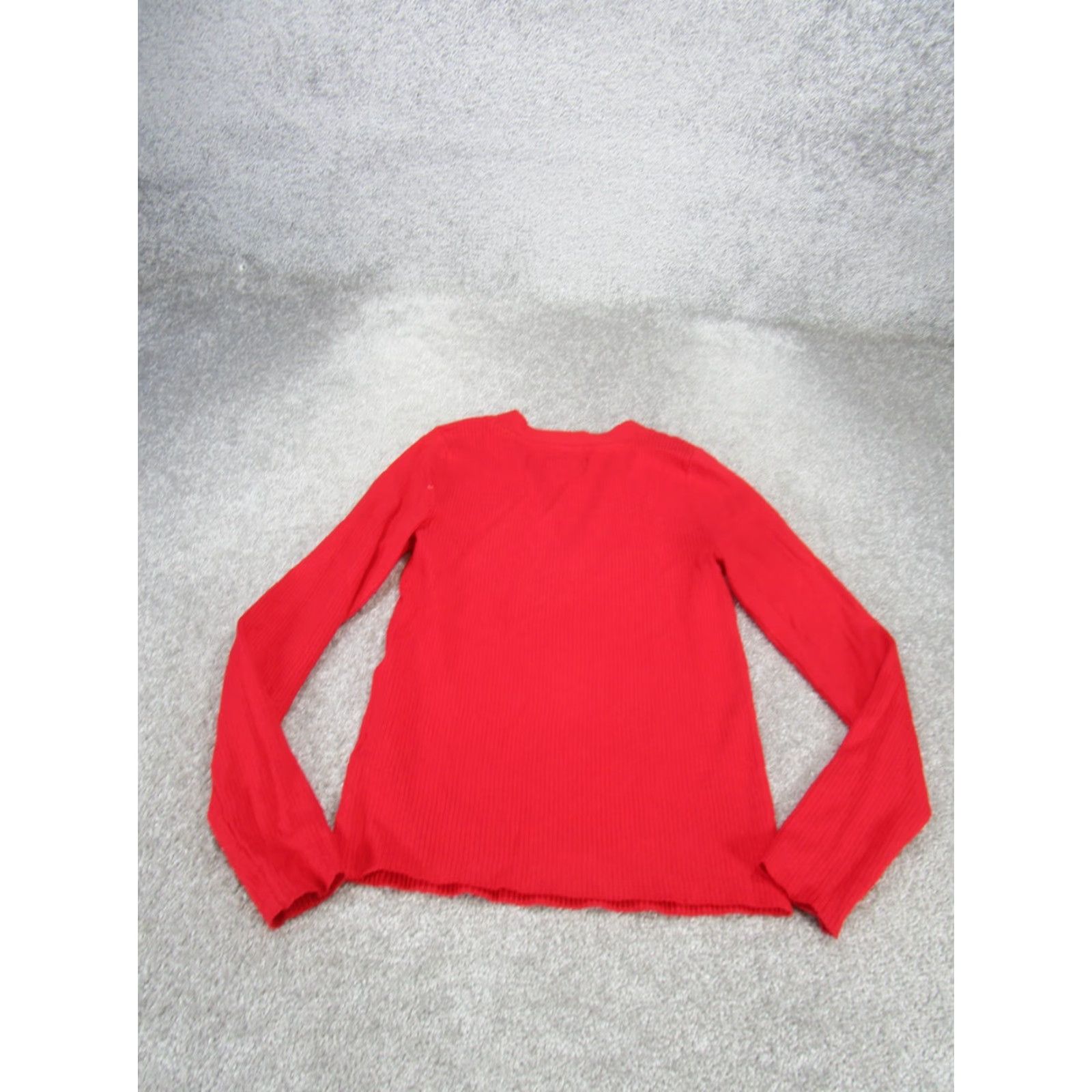 Vintage Maeve Womens Shirt Small Red Ribbed Knit V-Neck Pullover Sweater Size S / US 4 / IT 40 - 3 Thumbnail