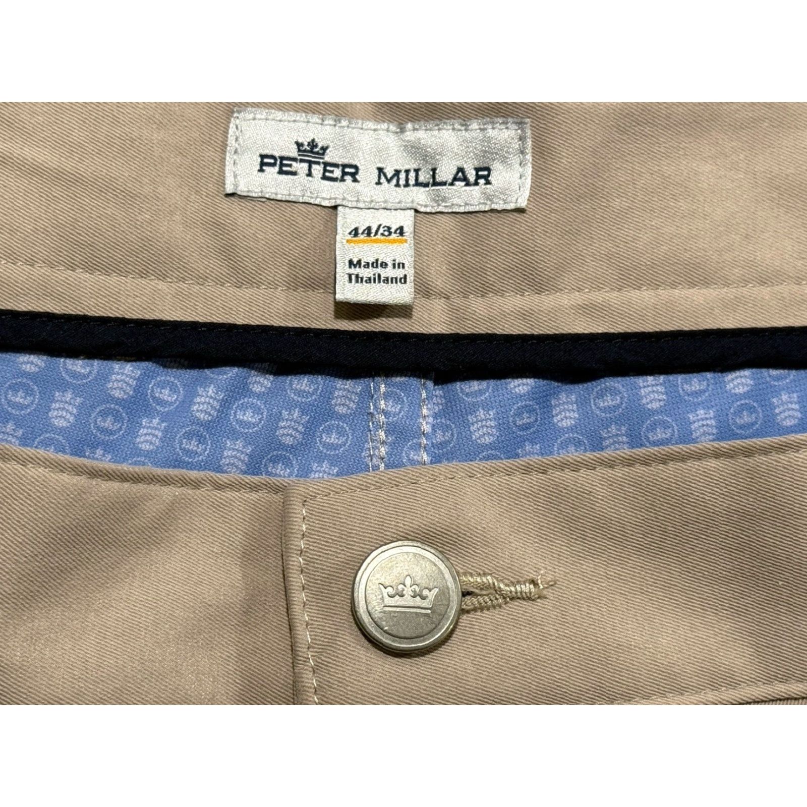 Peter Millar Peter Millar Pants Mens 44x33.5 Khaki Chino Flat Front Straight Leg Modern Lightweight Quick Dry Moisture Wicking Casual Workwear Golf Preppy Mens Size US 44 / EU 60 - 4 Thumbnail