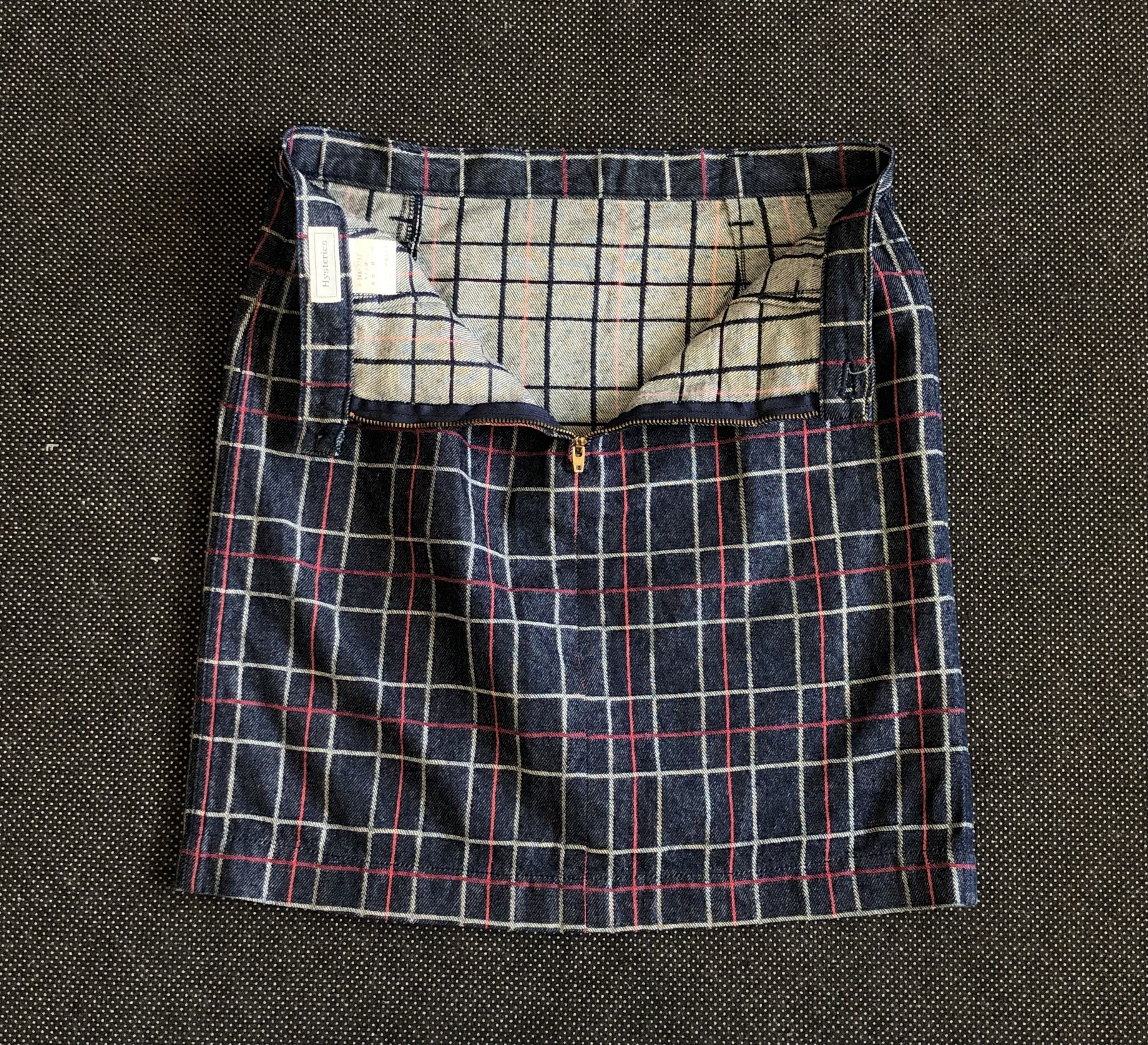 Hysteric Glamour RARE🔥VINTAGE 90’S HYSTERIC DENIM MINI SKIRT CHECKED Size 28" / US 6 / IT 42 - 7 Thumbnail