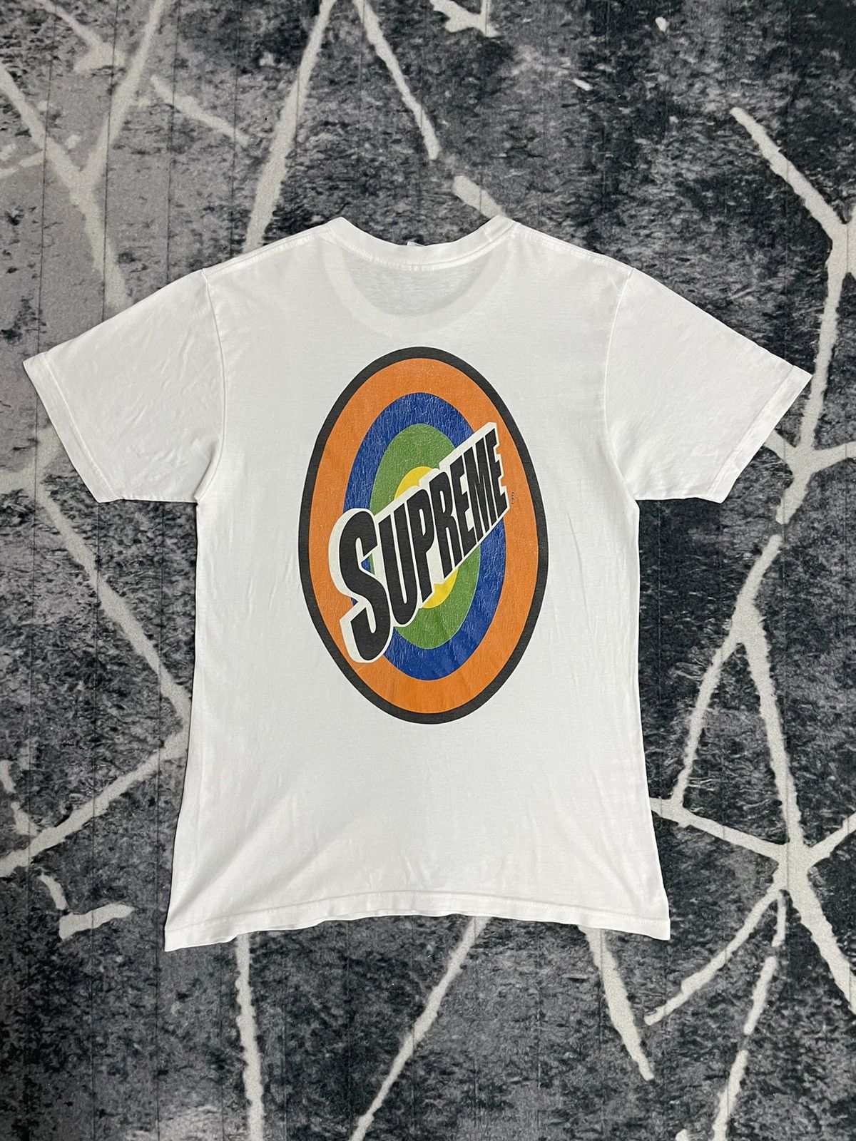 image of Supreme Ss16 Spin Tide Logo Tee in White, Men's (Size Medium)