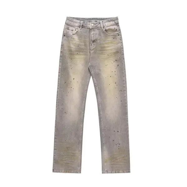 VIBE Men's punk ink-splashed distressed washed jeans Size US 32 / EU 48 - 1 Thumbnail