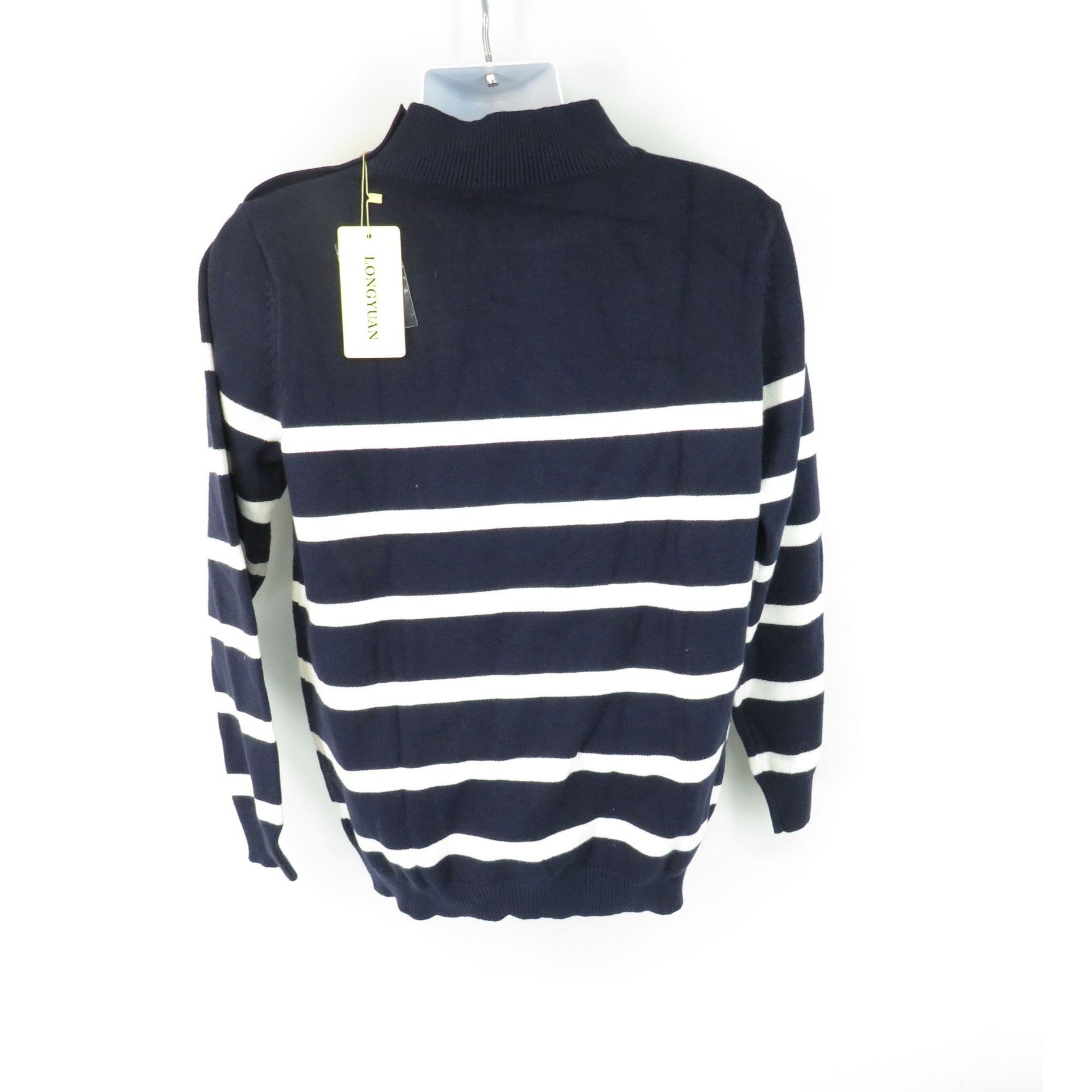 Other LongYuan Women's Sweater Button Shoulder Blue White XL NWT Size XL / US 12-14 / IT 48-50 - 3 Thumbnail