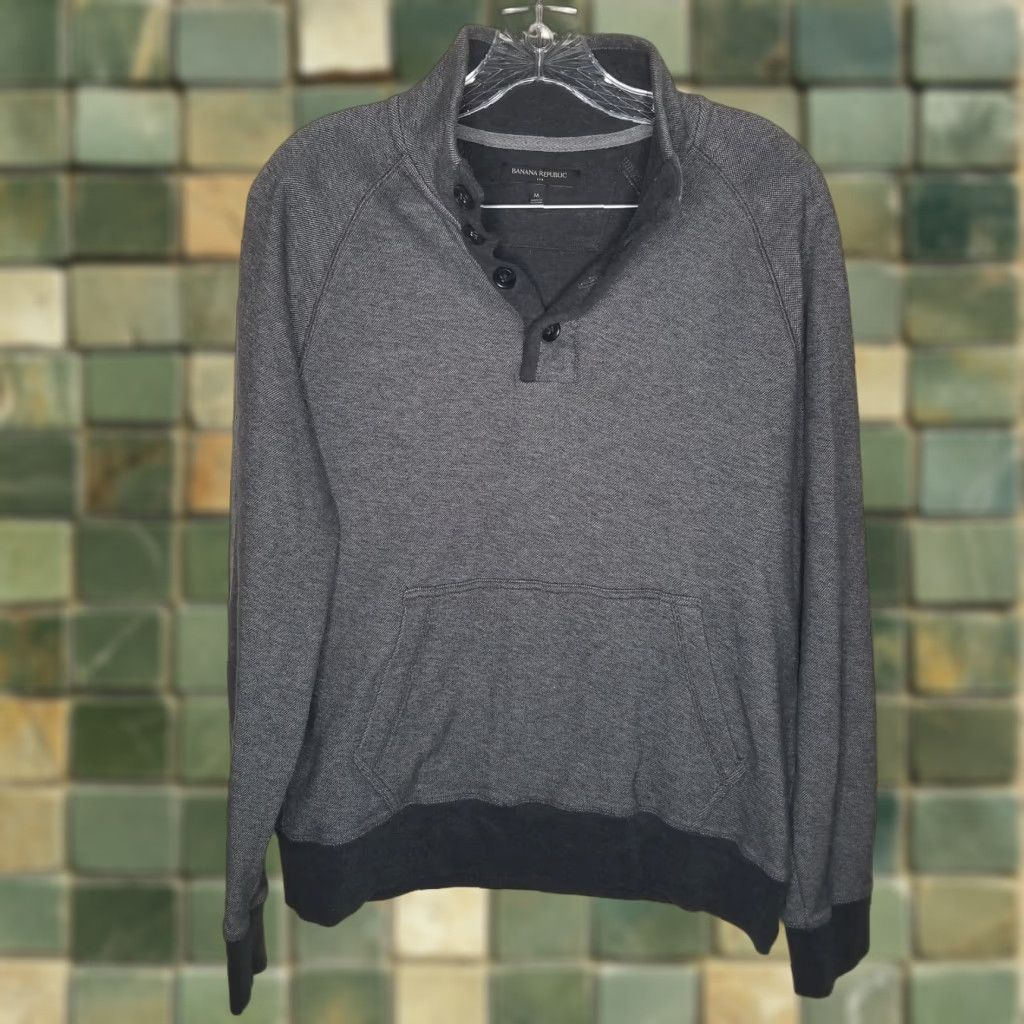 Banana Republic BANANA REPUBLIC Mens Gray Pullover Sweater Long Sleeve Size M Size US M / EU 48-50 / 2 - 1 Thumbnail
