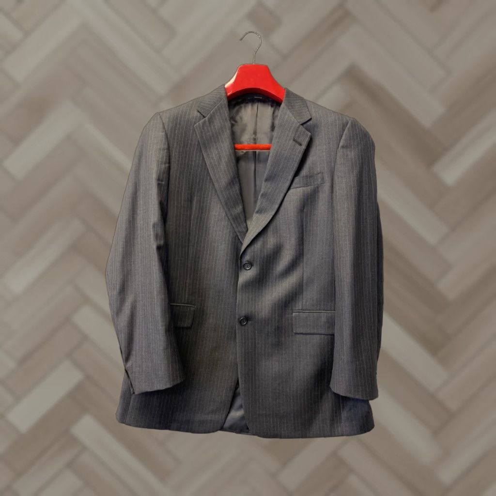 Hart Schaffner Marx HART SHAFFNER MARX Mens 2 Piece Suit Gray Wool 41L 34Wx32 /131-12 Casual Formal Business Party/Cocktail Travel Wedding Size 42R - 1 Thumbnail
