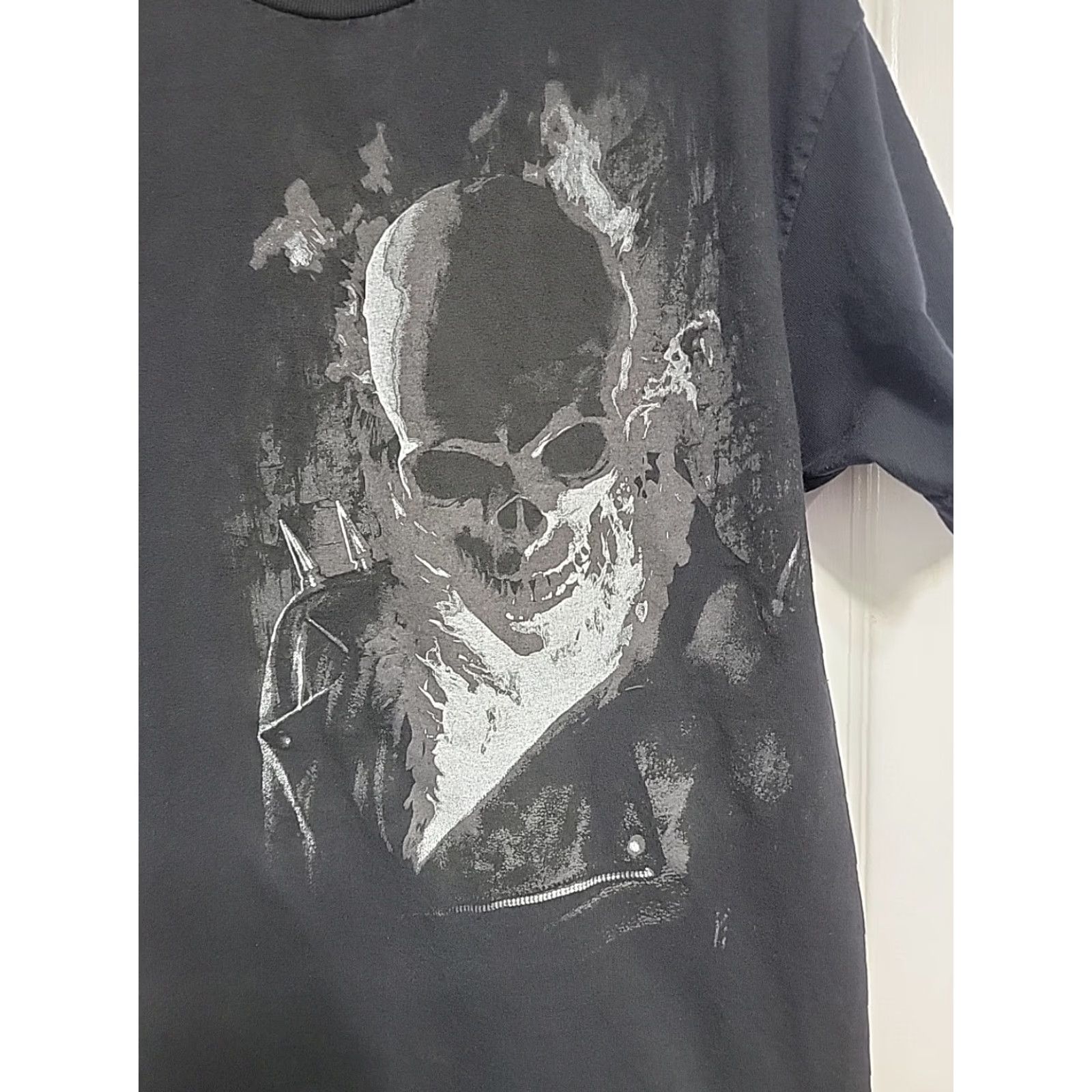 Vintage VINTAGE Marvel Ghost Rider Blazing Skull Mens Black Graphic T Shirt L Skull 90s Comics Fans Mens Size US L / EU 52-54 / 3 - 2 Thumbnail