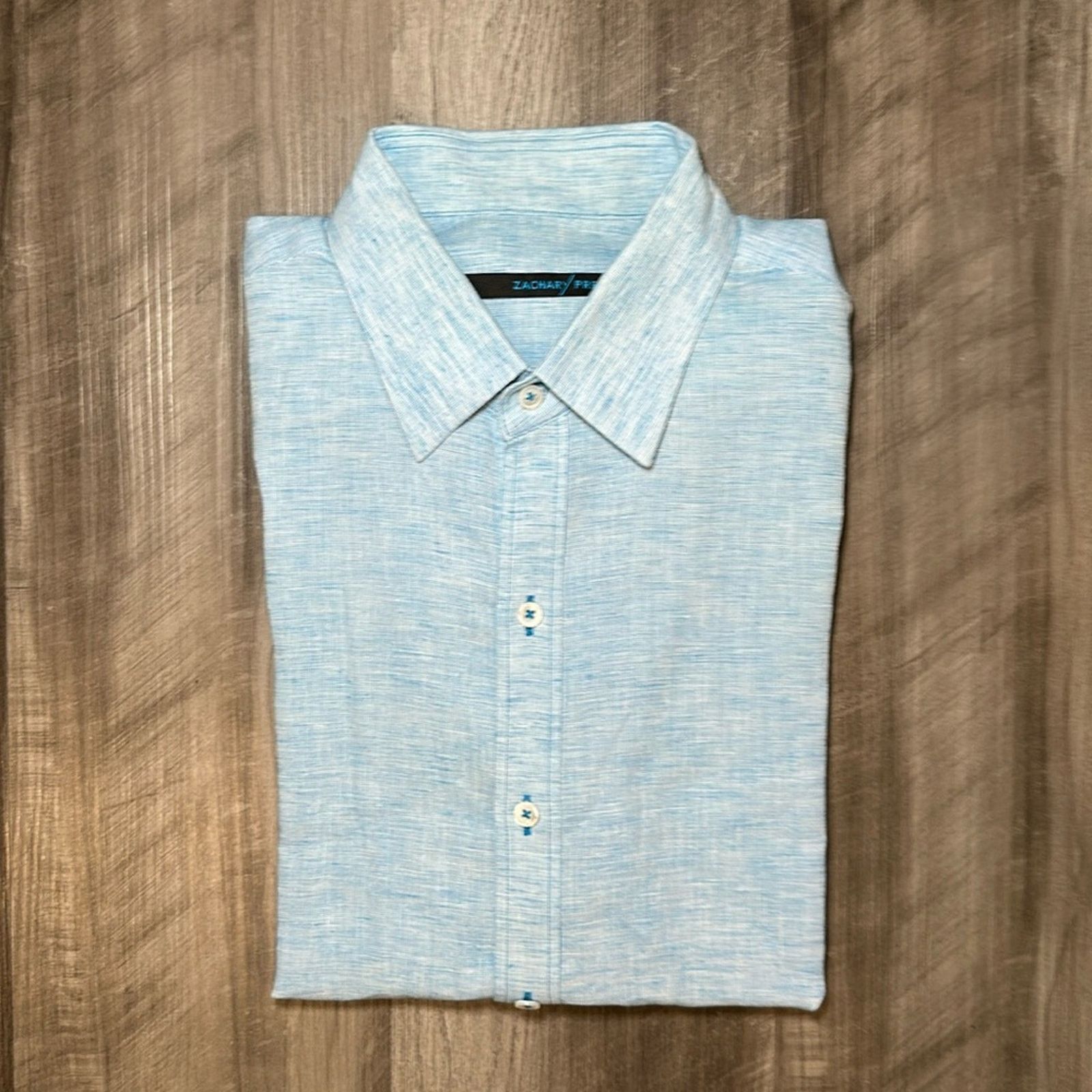 Zachary Prell Zachary Prell Linen Blend Short Sleeve Button Down - Medium Size US M / EU 48-50 / 2 - 1 Thumbnail