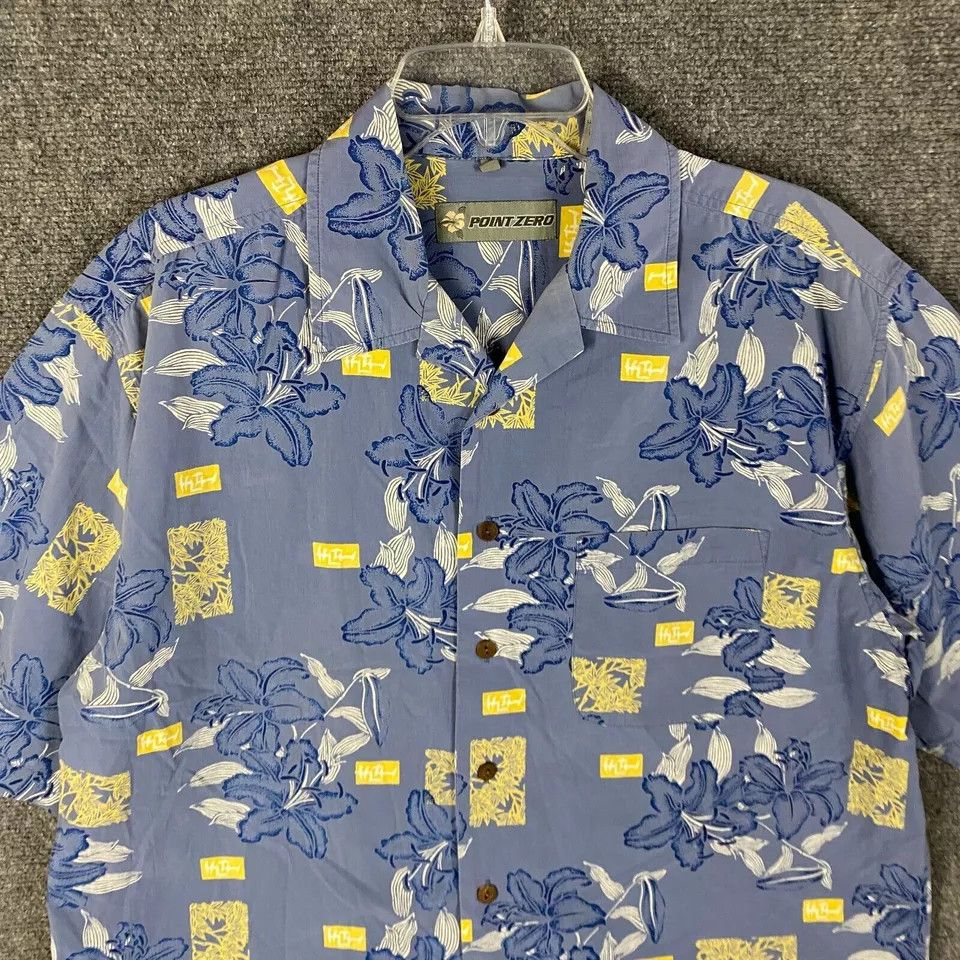 Point Zero Point Zero Hawaiian Shirt Men's XL Short Sleeve 100% Cotton Size US XL / EU 56 / 4 - 2 Thumbnail