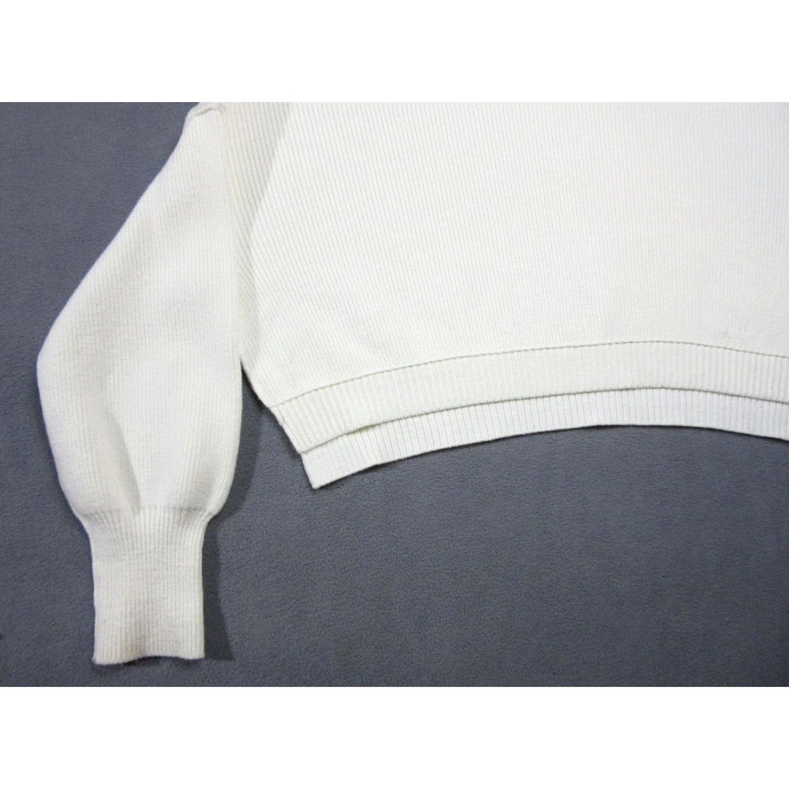 Free People Free People Sweater Womens Large White Oversize Cropped Balloon Sleeve Pullover Size L / US 10 / IT 46 - 2 Thumbnail