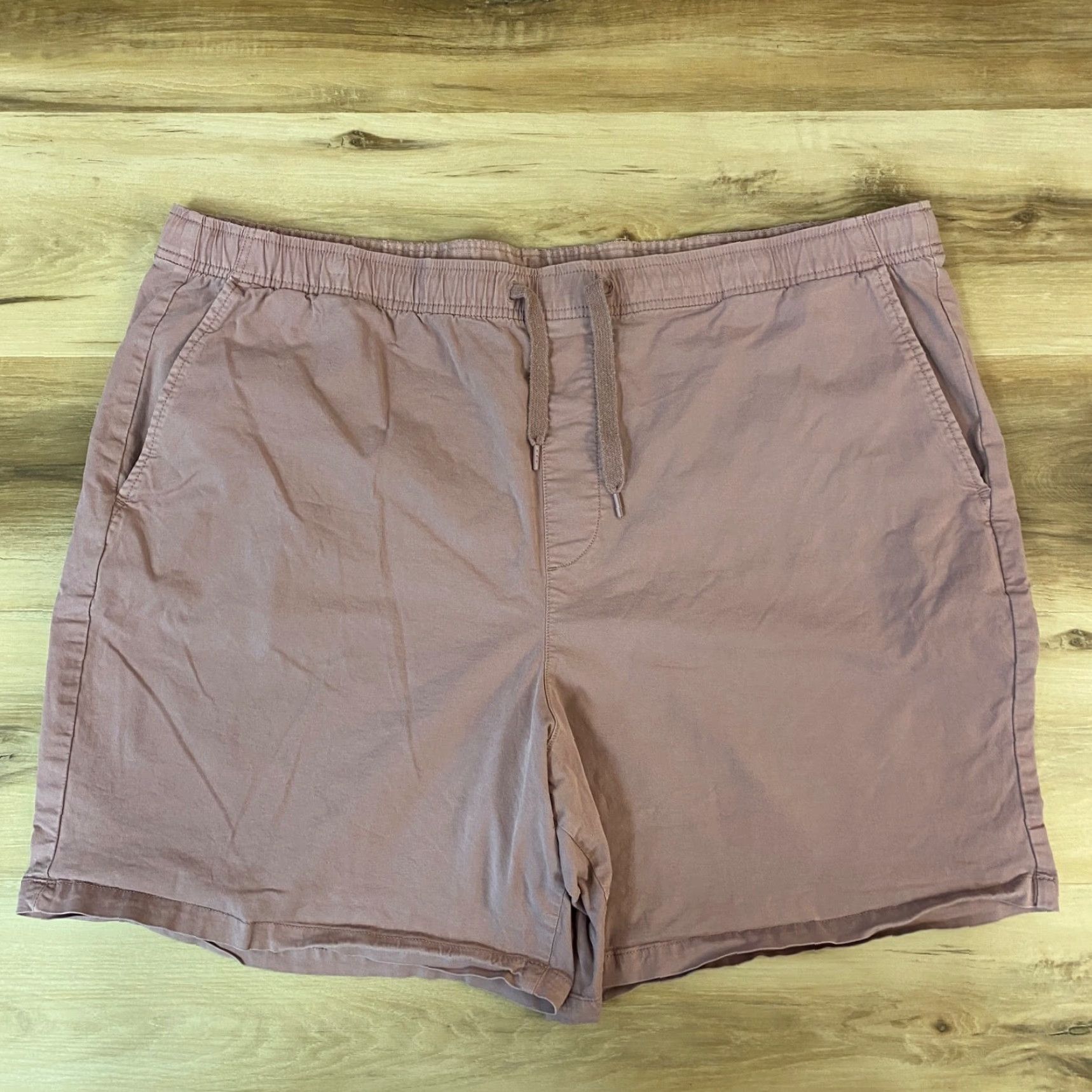 Gap GAP Mens Chino Shorts 2XL Elastic Waist Drawstring Pink Mauve 7" Athletic Fit Pockets Regular - Spring Summer Tee? Size US 39 - 2 Thumbnail