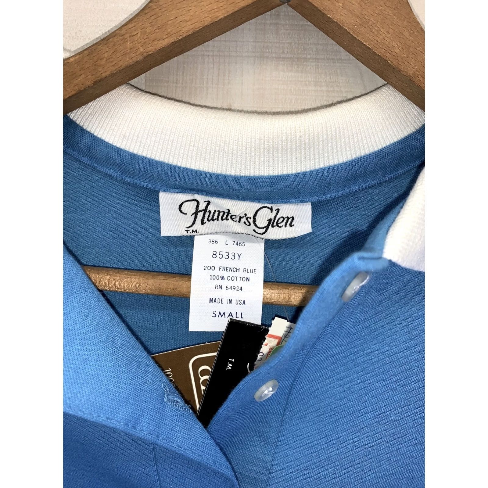 Vintage VINTAGE Hunters Glen Womens Polo Short Size S Blue/Pink/NWT 1990s Cotton T-Shirt Sportswear/Beach Blue Womens Size 28" / US 6 / IT 42 - 2 Thumbnail