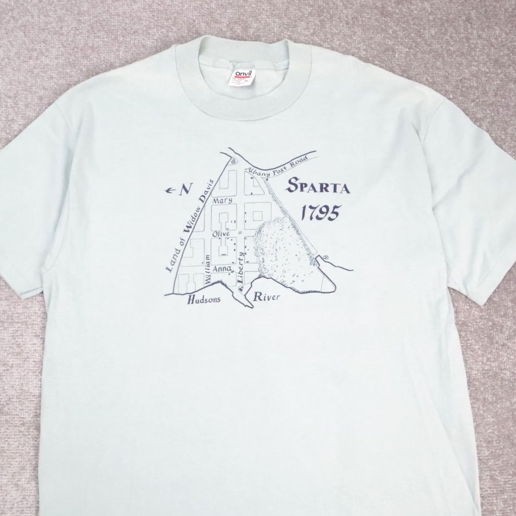 Hudson VINTAGE Hudson River Albany New York T-Shirt XL Blue Short Sleeve VTG 1700s Mens Size US XL / EU 56 / 4 - 5 Thumbnail