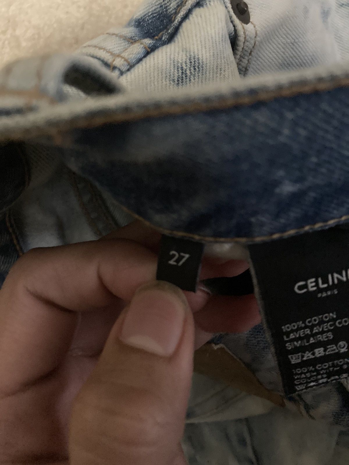 Celine × Hedi Slimane SS19 Celine Bleached Denim Jeans 27 Carrot 2019 Tie Dye Hedi Size US 27 - 9 Thumbnail
