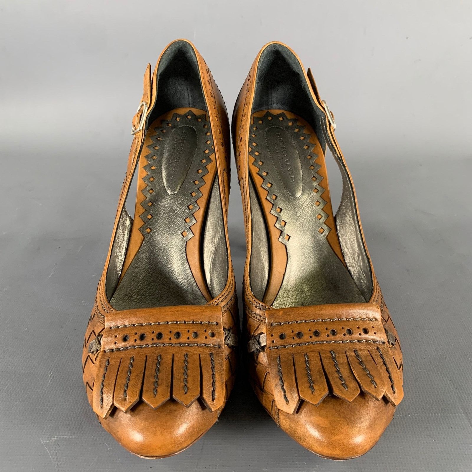 Bottega Veneta BOTTEGA VENETA Size 6.5 Brown Leather Fringe Pumps Size US 6.5 / IT 36.5 - 4 Thumbnail