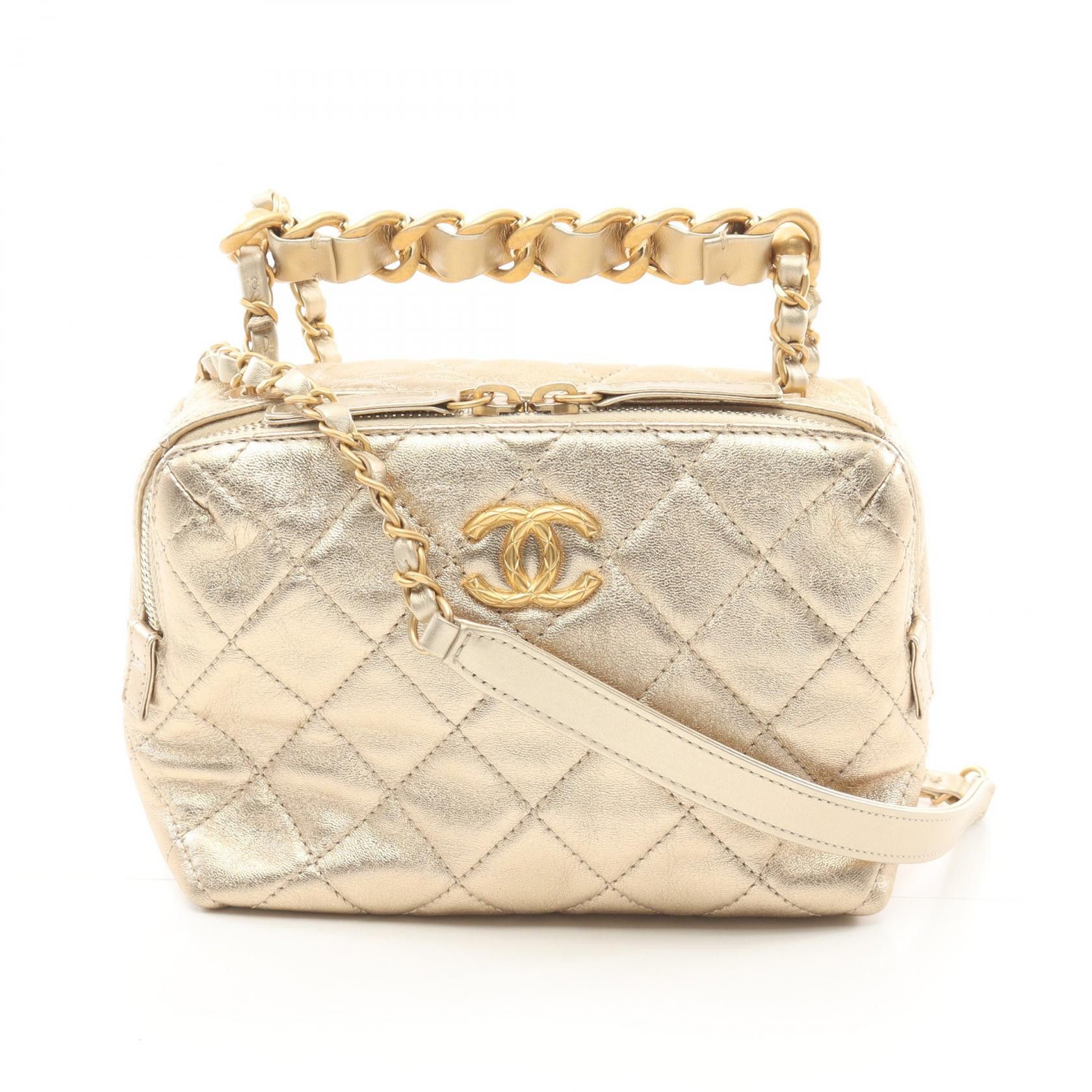 Chanel Chanel Leather Matelasse Shoulder Bag As3229 Leather Crossbody Bag As3229 in Gold, Women's