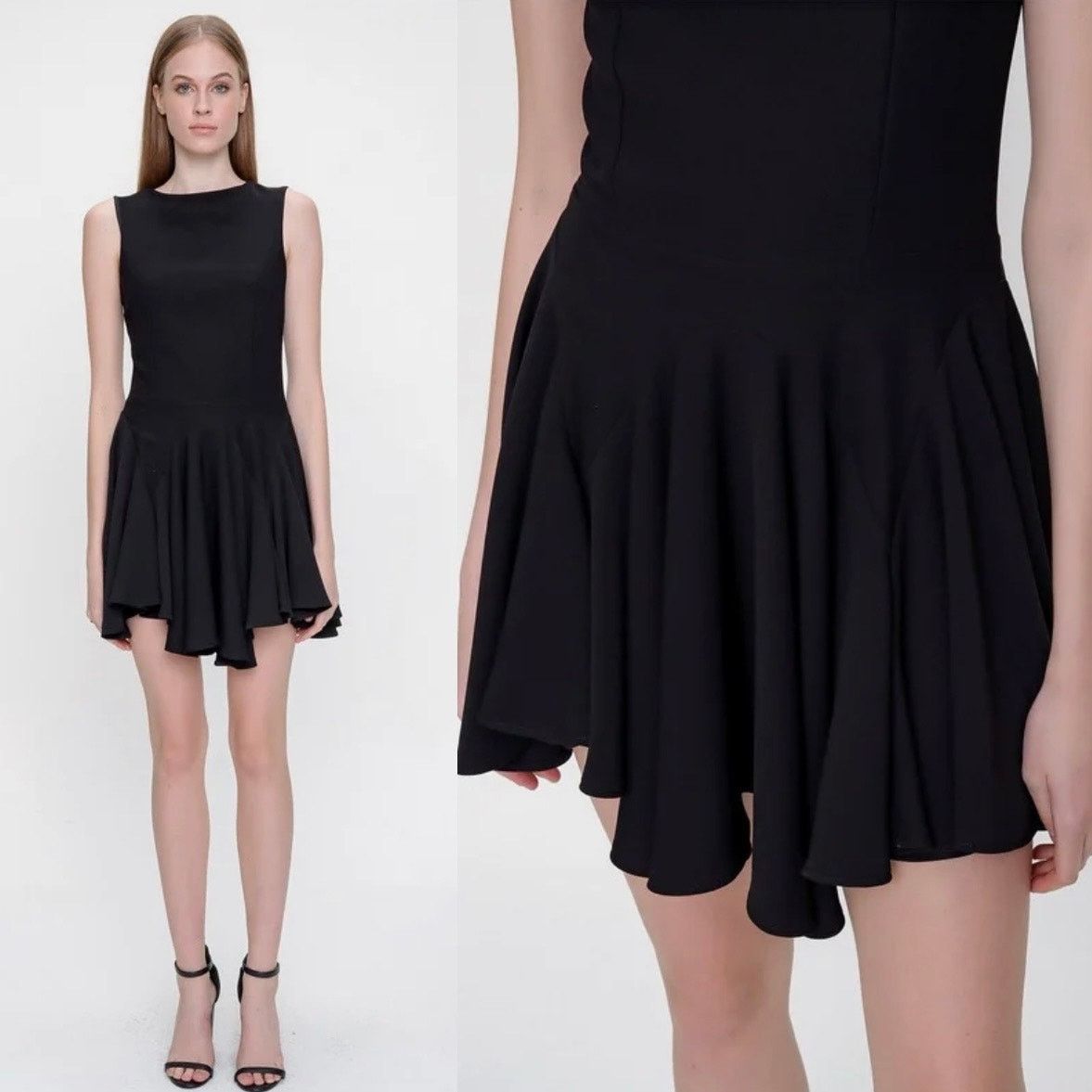 Other SELMACILEK | Black Velvet Skater Dress Long Sleeve Mini S Size S / US 4 / IT 40 - 3 Thumbnail
