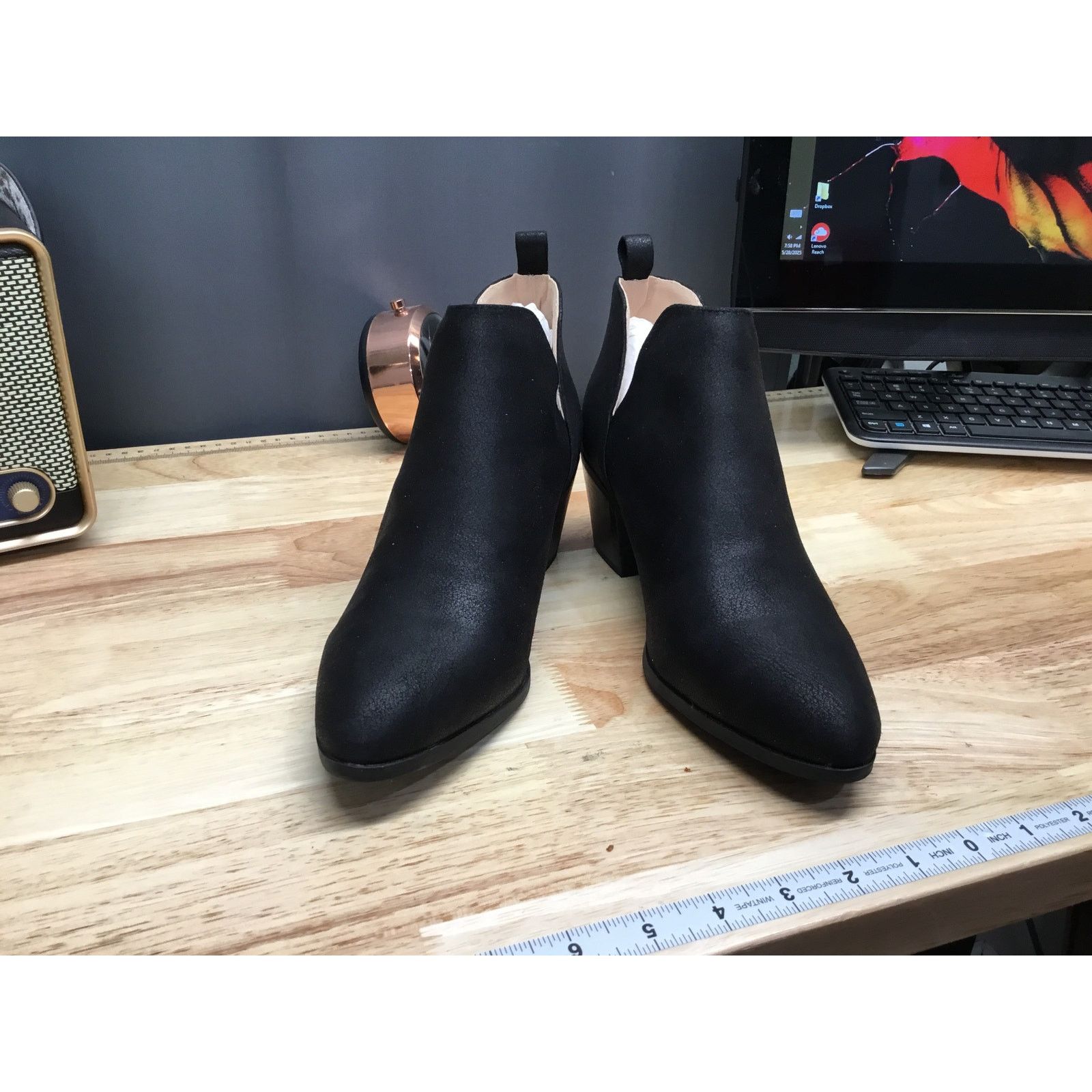 Other Journee Collection Lola Women's 8.5 Black Leather Booties Size US 8.5 / IT 38.5 - 1 Thumbnail