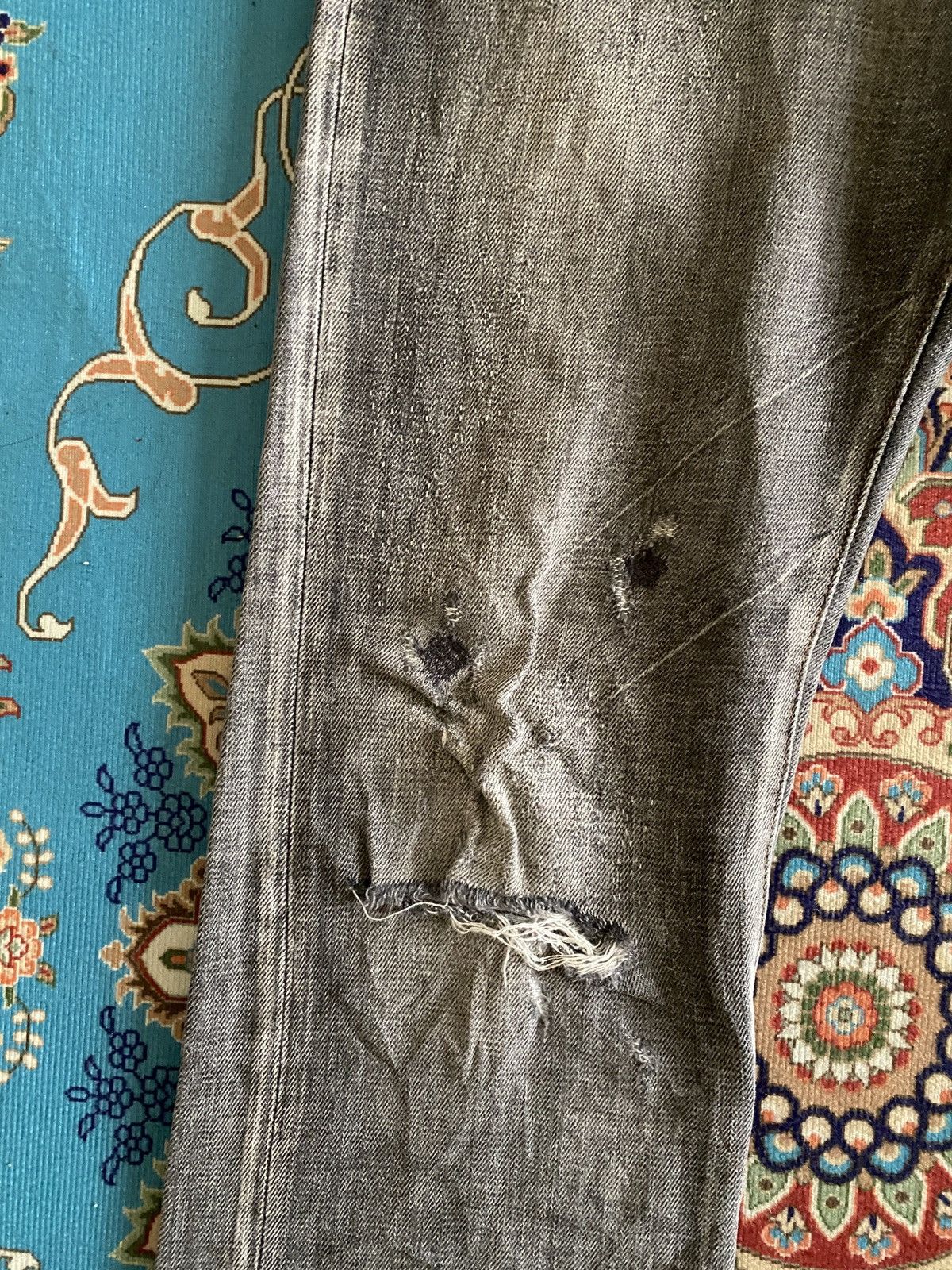 Japanese Brand Japanese Brand Bartack Distressed Denim Size US 31 - 7 Thumbnail