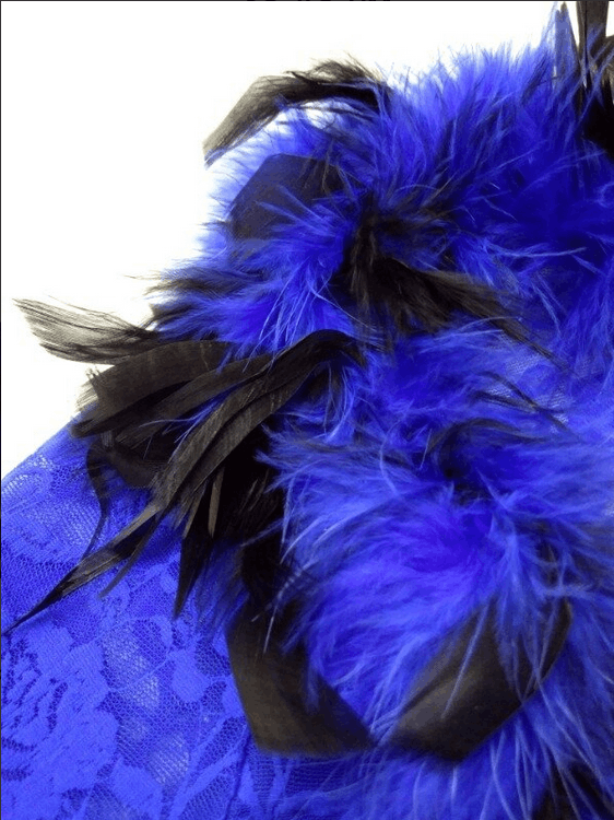 Japanese Brand Blue lace blouse with feathers sz S Size S / US 4 / IT 40 - 6 Thumbnail