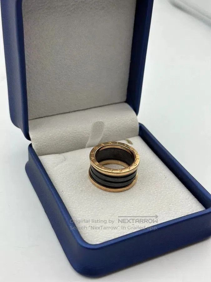 Bvlgari Bulgari Black Ceramic Rose Gold Ring. Size ONE SIZE - 3 Thumbnail