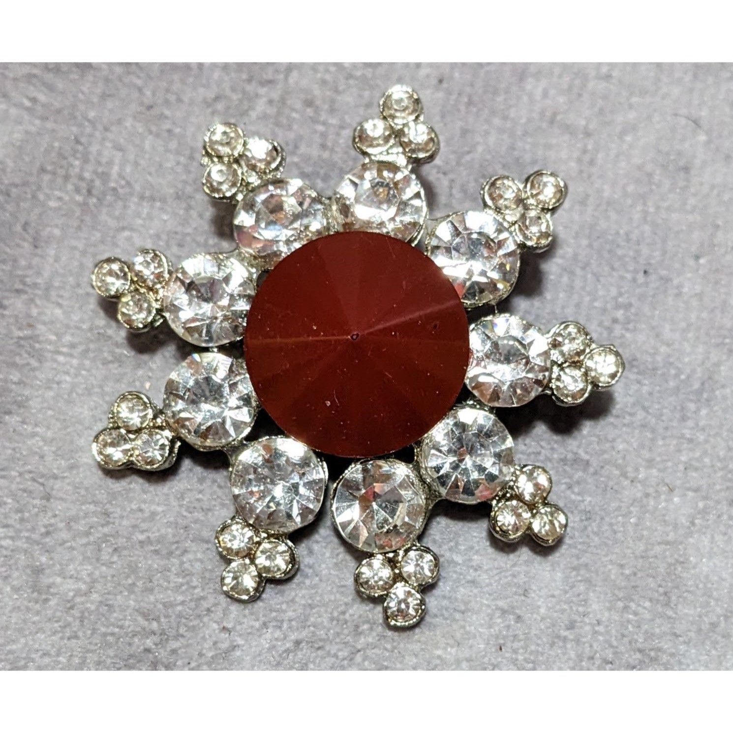 Other Vintage Red And Silver Star Rhinestone Brooch Size ONE SIZE - 4 Thumbnail