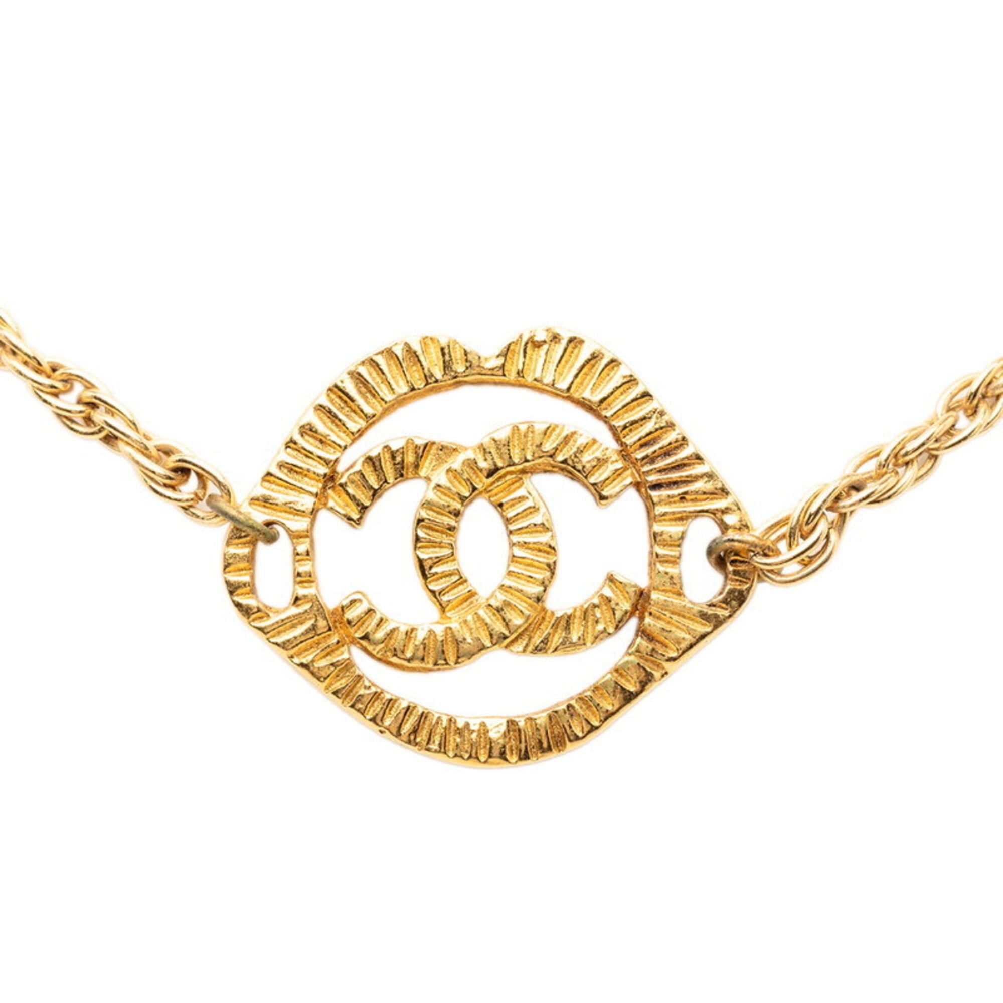 Chanel Chanel Coco Mark Vintage Chain Pendant Necklace, Gold Plated, Women's. Size ONE SIZE - 1 Thumbnail