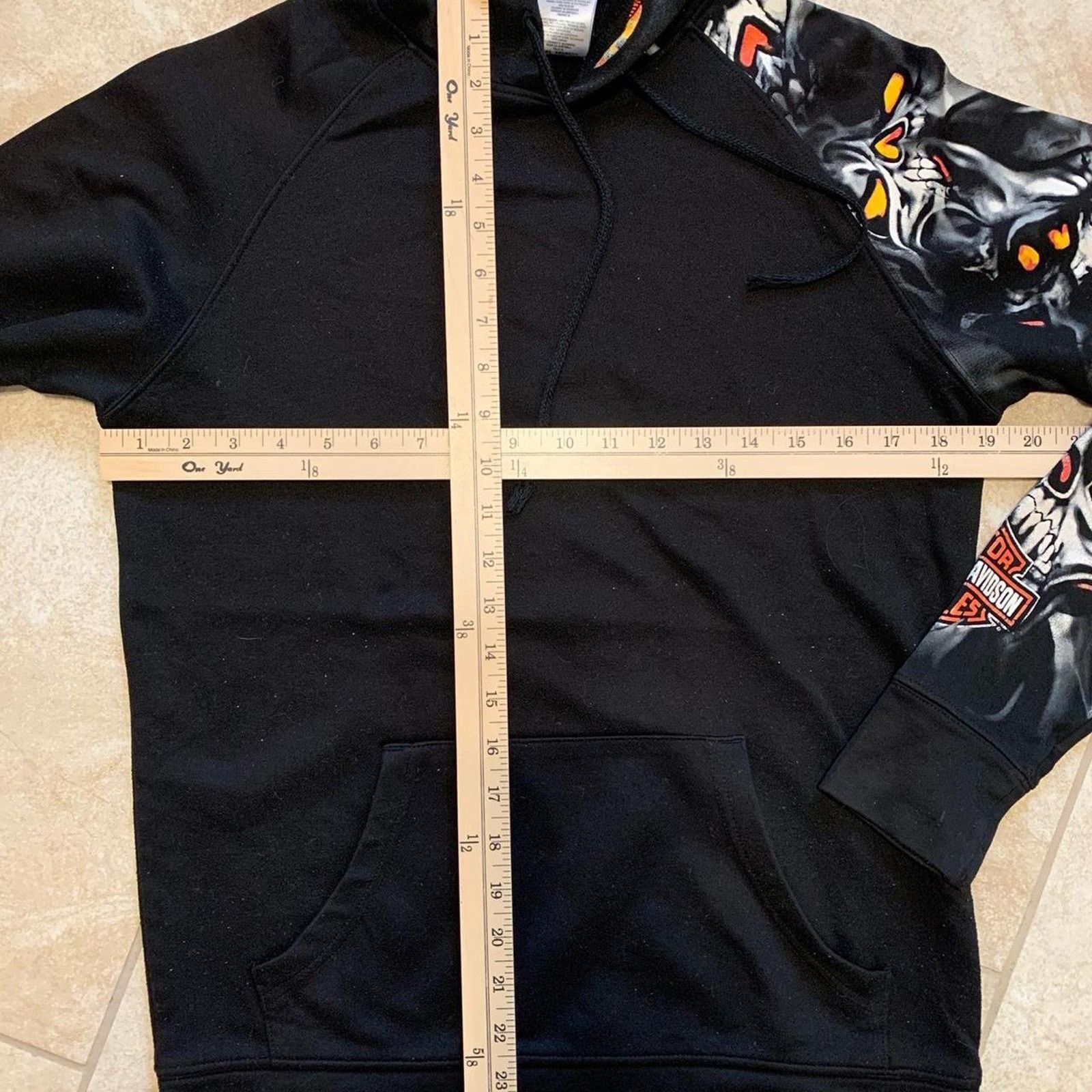 Harley Davidson Y2K Vintage Harley Davidson Skull Flames Sleeve Hoodie Size US M / EU 48-50 / 2 - 6 Thumbnail