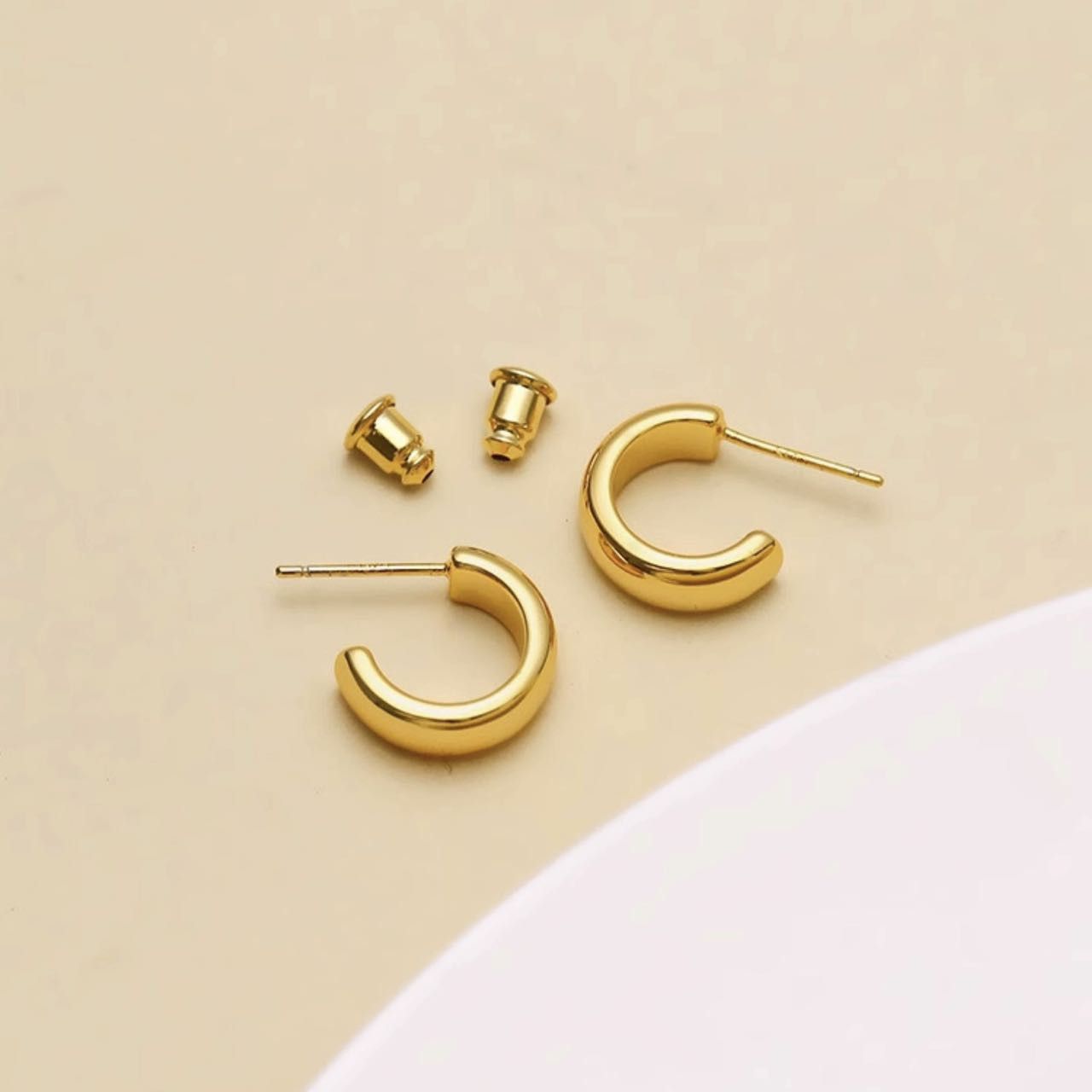 Other Classic Polished C Shape Stud Earrings for Women Size ONE SIZE - 3 Thumbnail