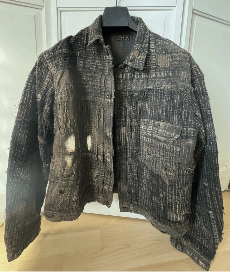 Kapital Kapital Black Boro Denim Jacket Size 4 Size US XL / EU 56 / 4 - 1 Thumbnail