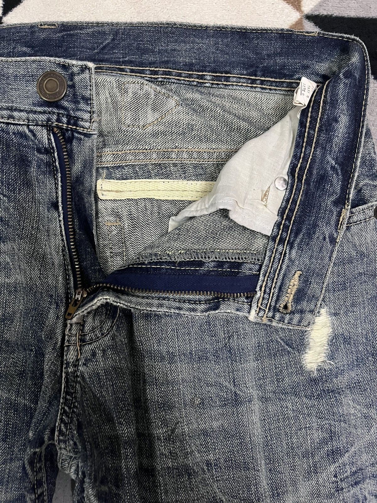 14th Addiction Vintage Japanese Brand Honeycomb Distress Flare Style denim Size US 33 - 16 Thumbnail