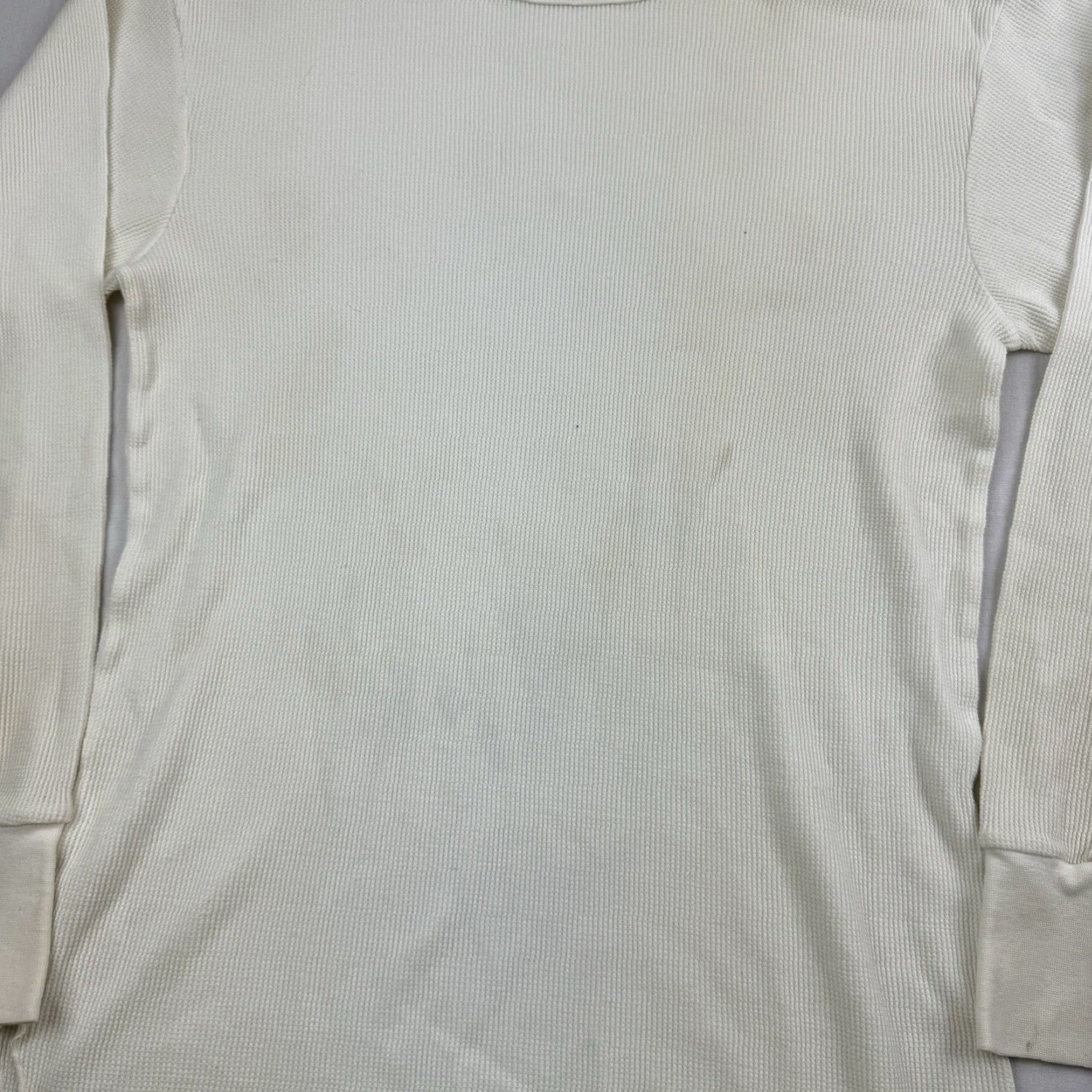 Vintage VINTAGE 1960s Thermal Undershirt Adult XL White Grunge Stained 1970s Rockabilly T-Shirt Long Sleeve Mens Size US L / EU 52-54 / 3 - 6 Thumbnail