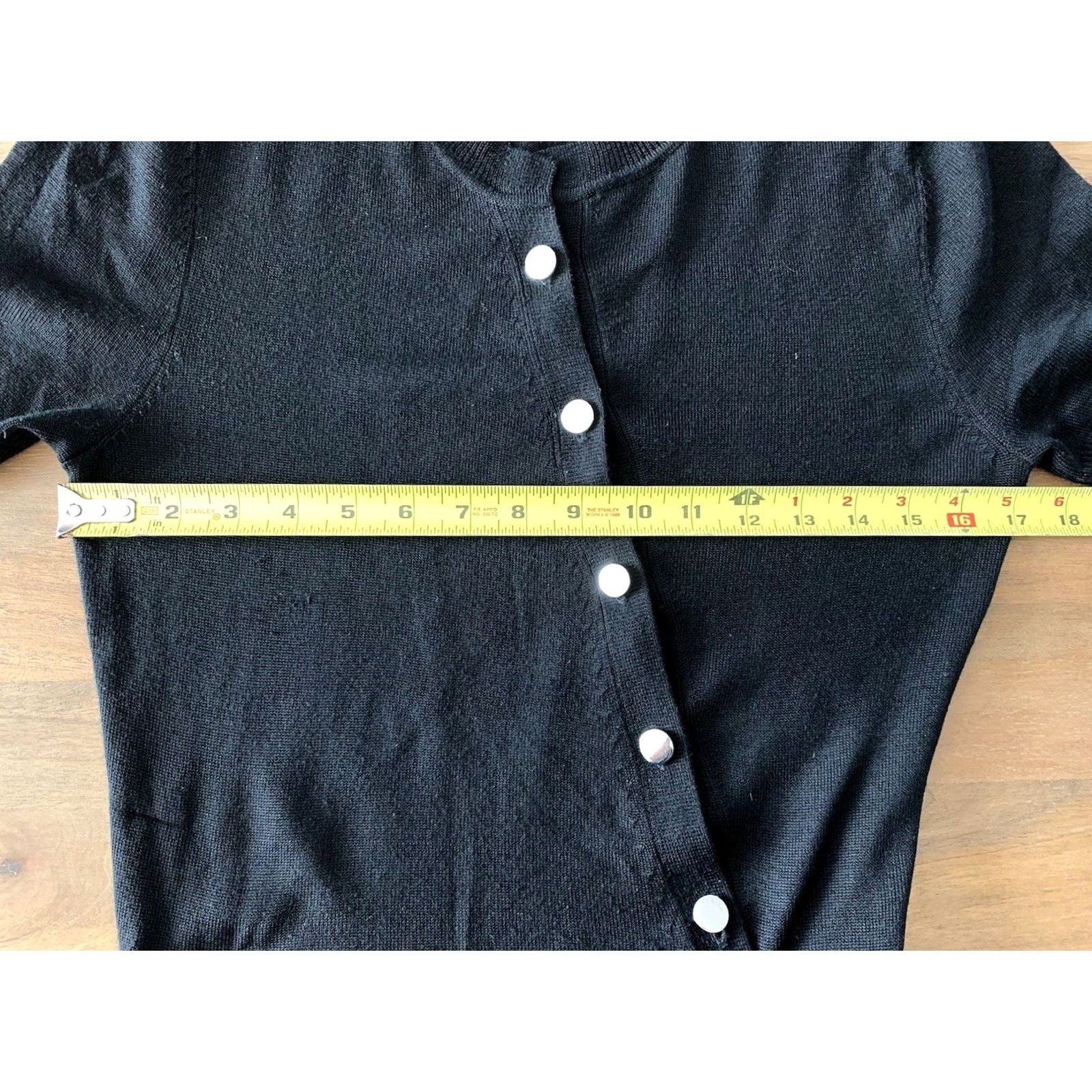 Altuzarra Altuzarra Hestia Knit Merino Viscose Front Button Shift Dress Black Midi 36 Women's Cap Sleeve Button Neck Round Vintage? Size XS / US 0-2 / IT 36-38 - 6 Thumbnail