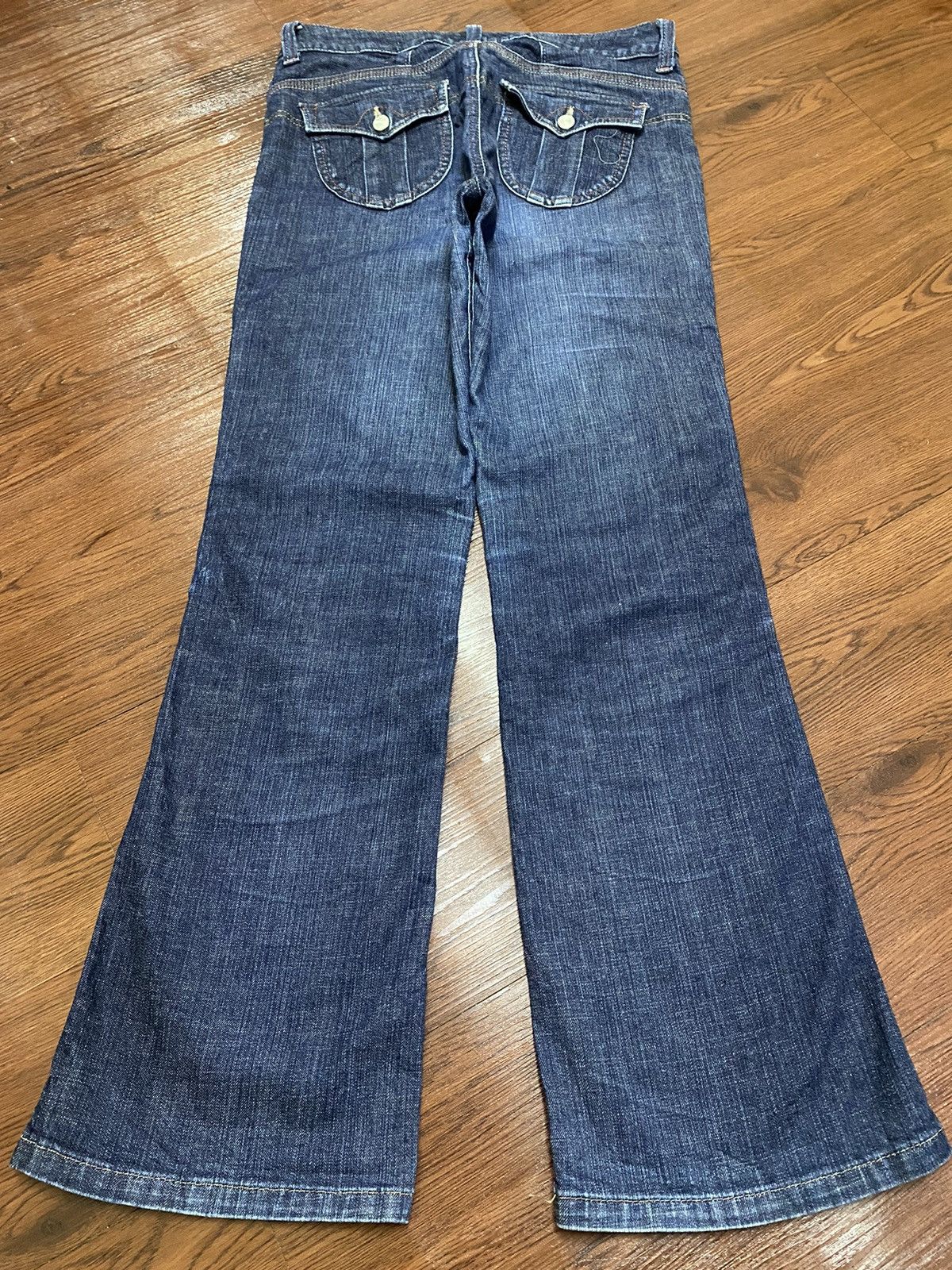 Japanese Brand Vintage Japanese Brands Blue Wash Distressed Flare Jeans Size US 31 - 2 Thumbnail