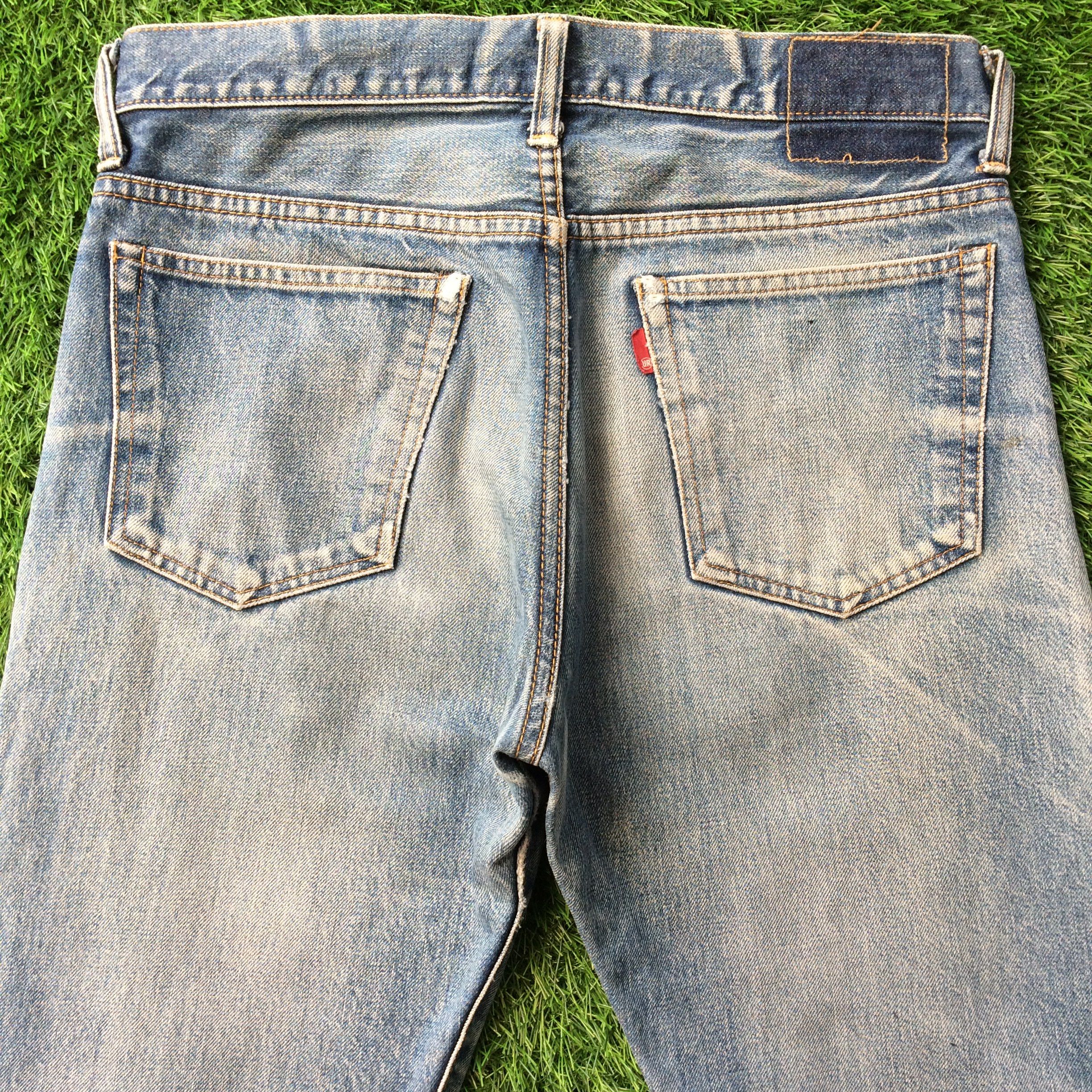 Japanese Brand × Jean Distressed Japanese Selvedge Faded Denim Jeans D-733 Size US 31 - 4 Thumbnail