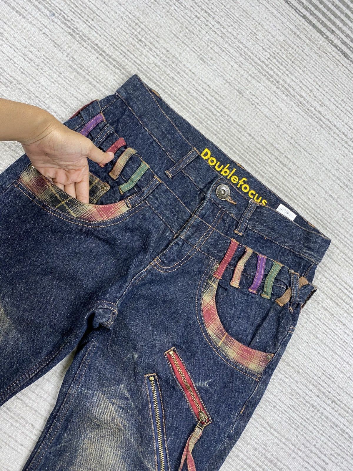 Hysteric Glamour Vintage Double Focus Double Waist Mud Wash Punk Denim Pants Size US 30 / EU 46 - 11 Thumbnail