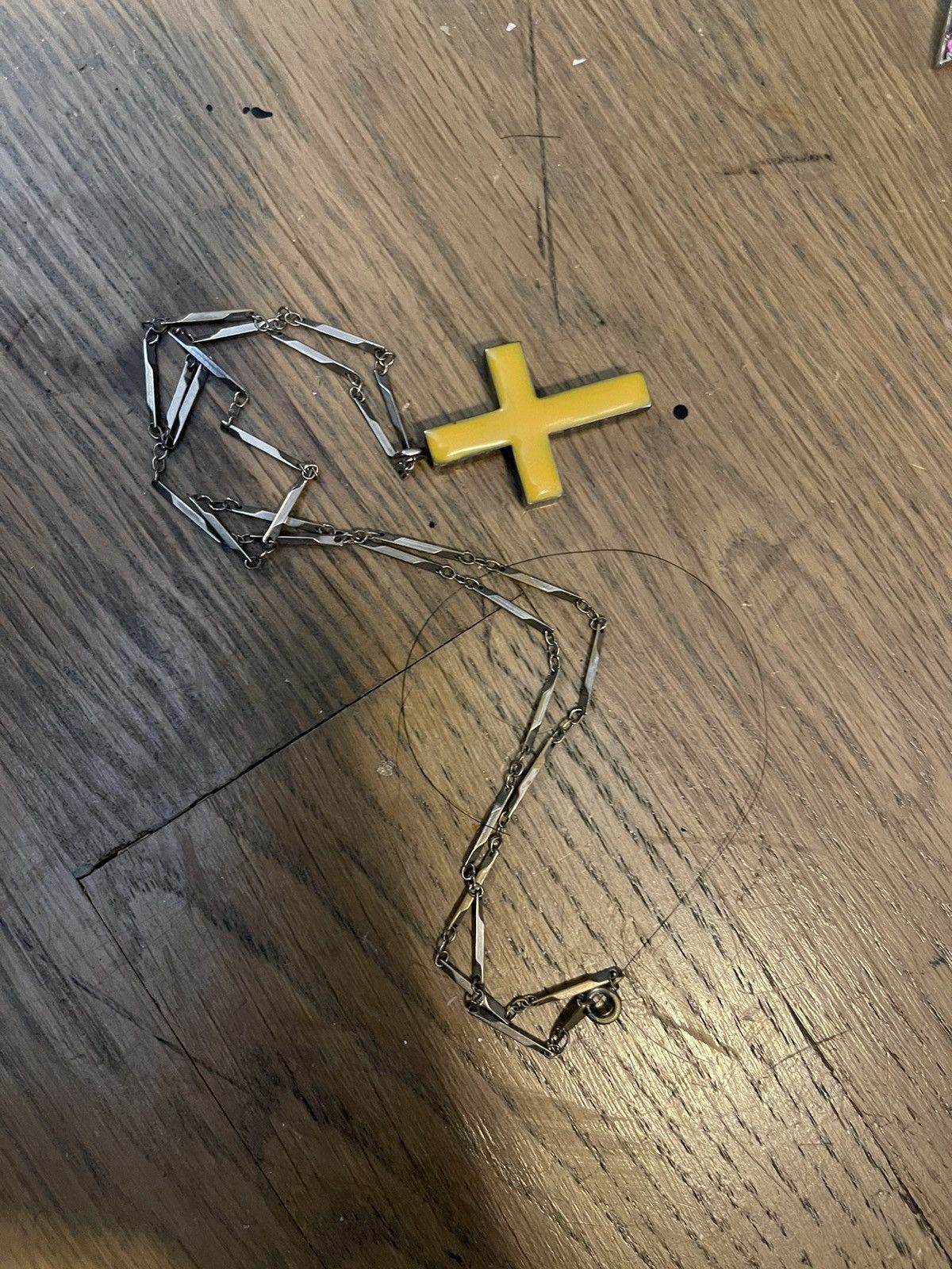 image of Undercover Aw97 Yellow Cross Necklace, Men's