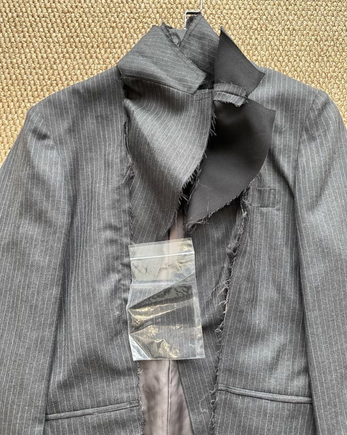 Comme des Garcons COMME des GARÇONS Striped Raw-Edge Deconstructed Blazer K23 Size US M / EU 48-50 / 2 - 2 Thumbnail