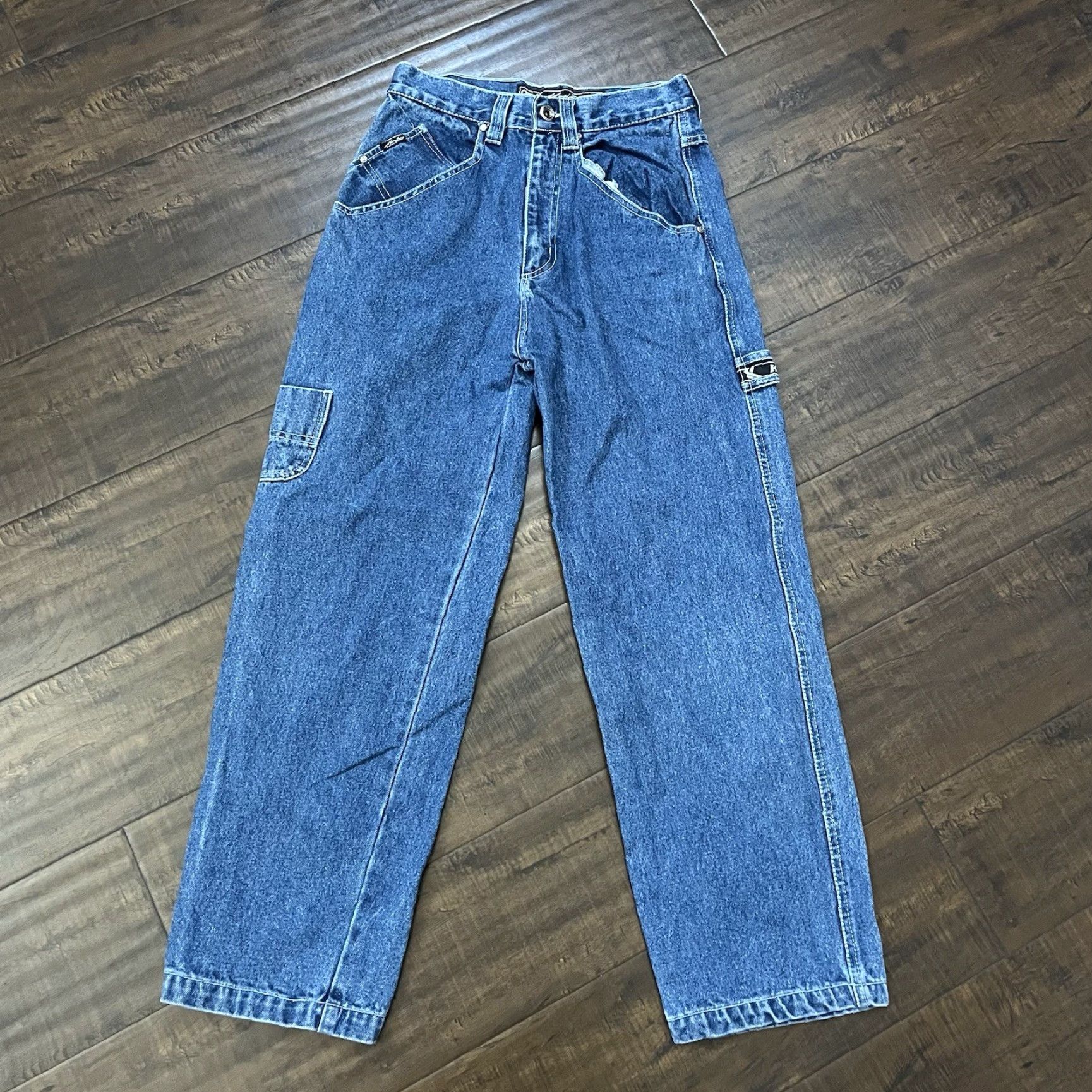 Karl Kani VINTAGE Karl Kani Jeans Baggy Wide Leg JNCO Style Denim Blue Womens 14 28W 26In Inseam Size 14 Size 28" / US 6 / IT 42 - 7 Thumbnail