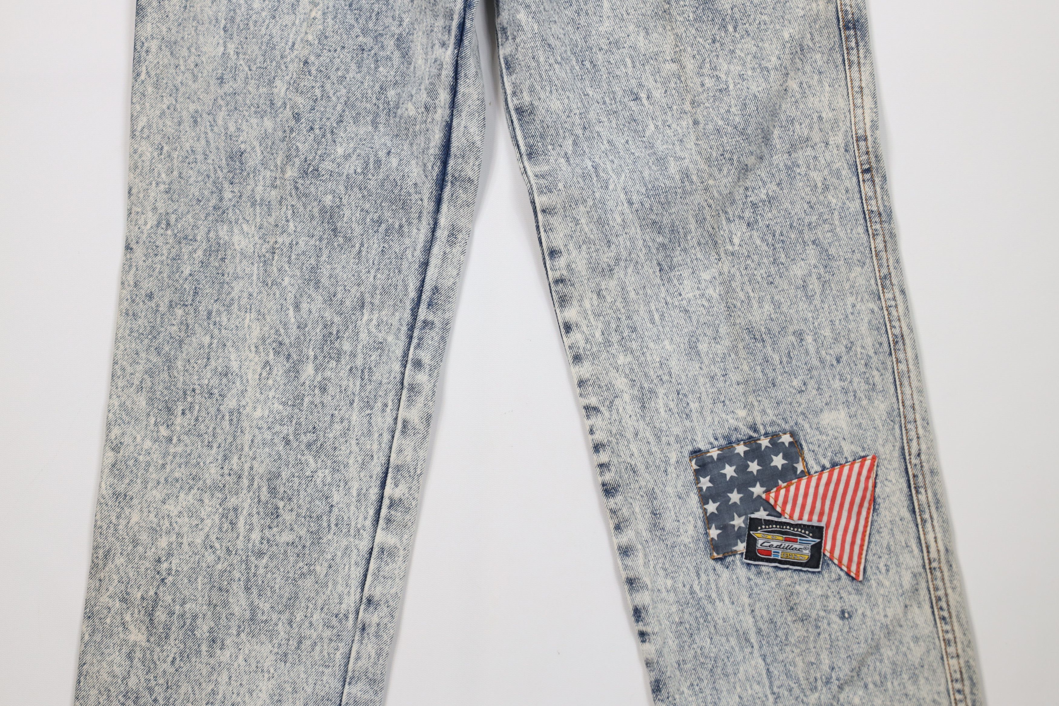 Cadillac Deadstock Vintage 80s 90s Cadillac Racing Acid Wash Jeans Size US 32 / EU 48 - 3 Thumbnail