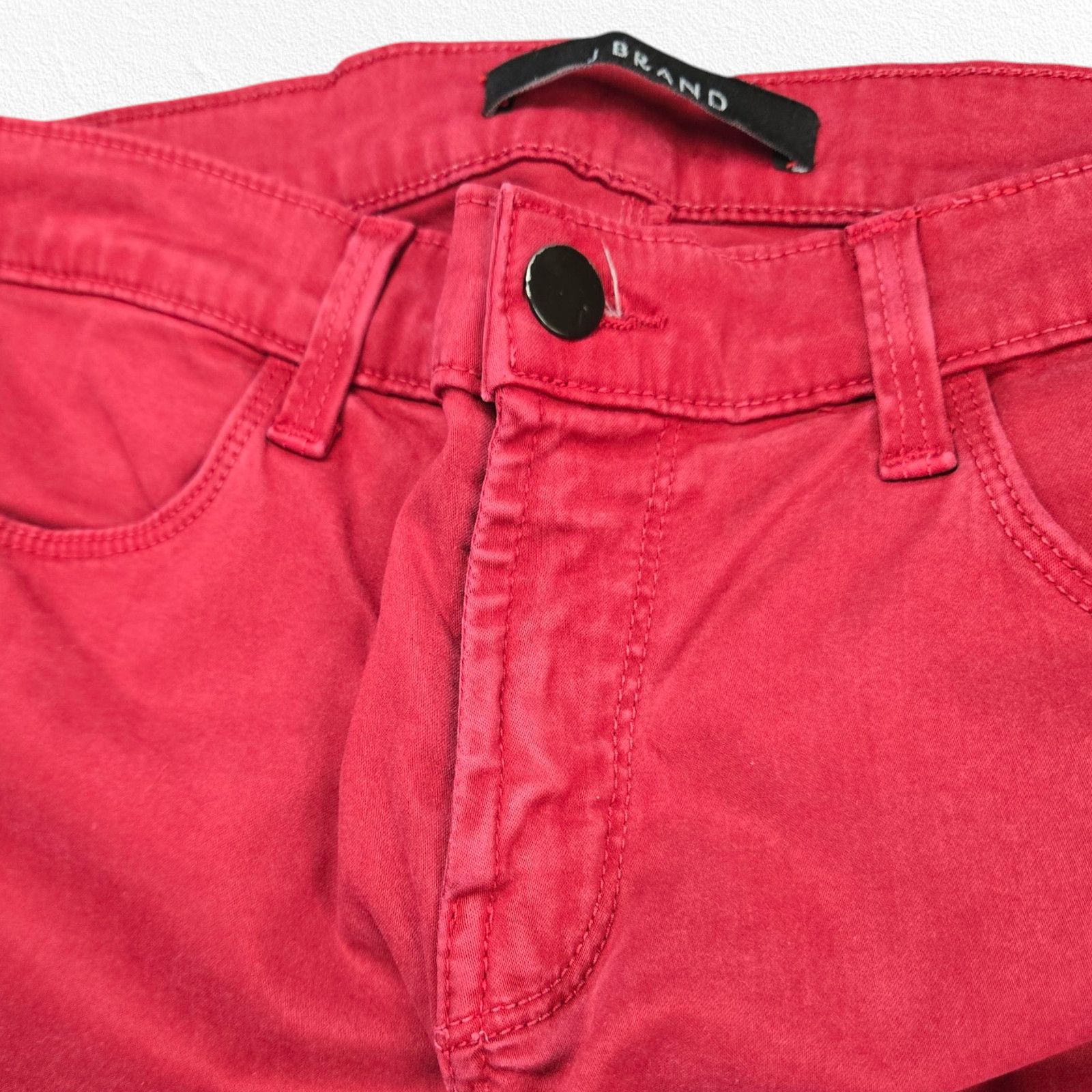 J Brand J Brand Red Zippered Ankle Skinny Jeans Size 27 Size 27" / US 4 / IT 40 - 3 Thumbnail